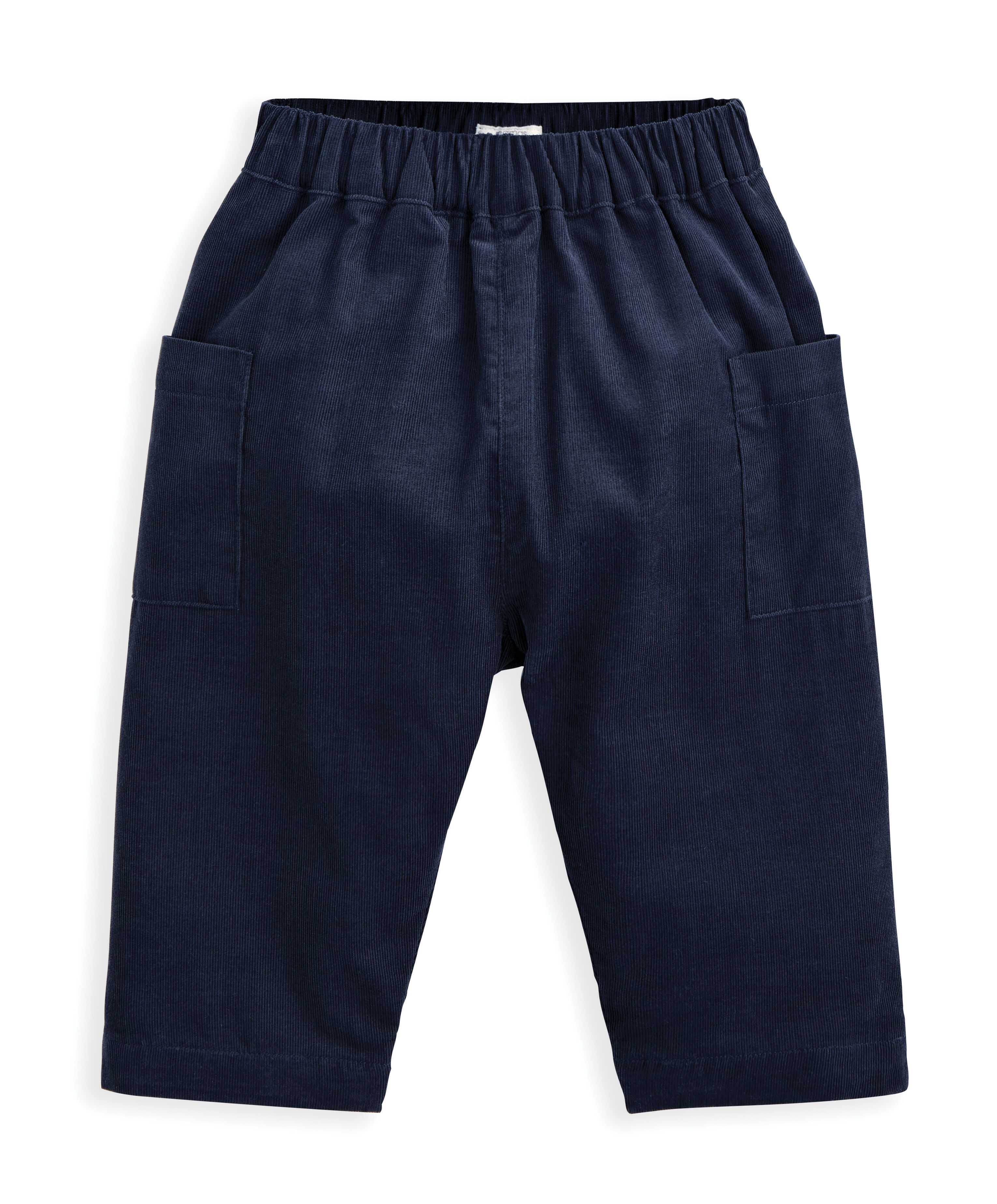 طقم قميص بنقشة مربعات وبنطال أزرق قطن مخملي مضلع، 2 قطع image number 4