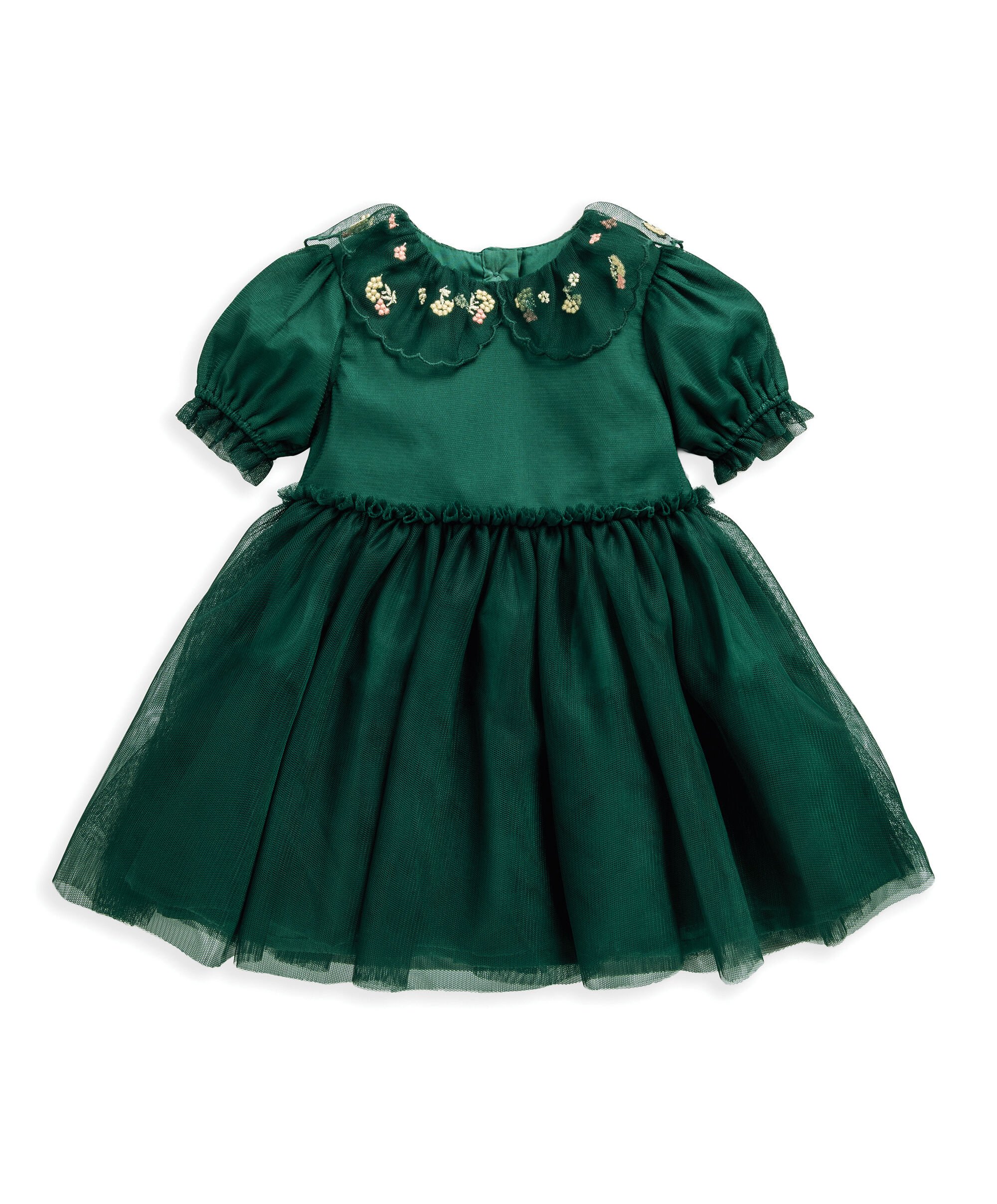 فستان أخضر داكن تول شبكي image number 2