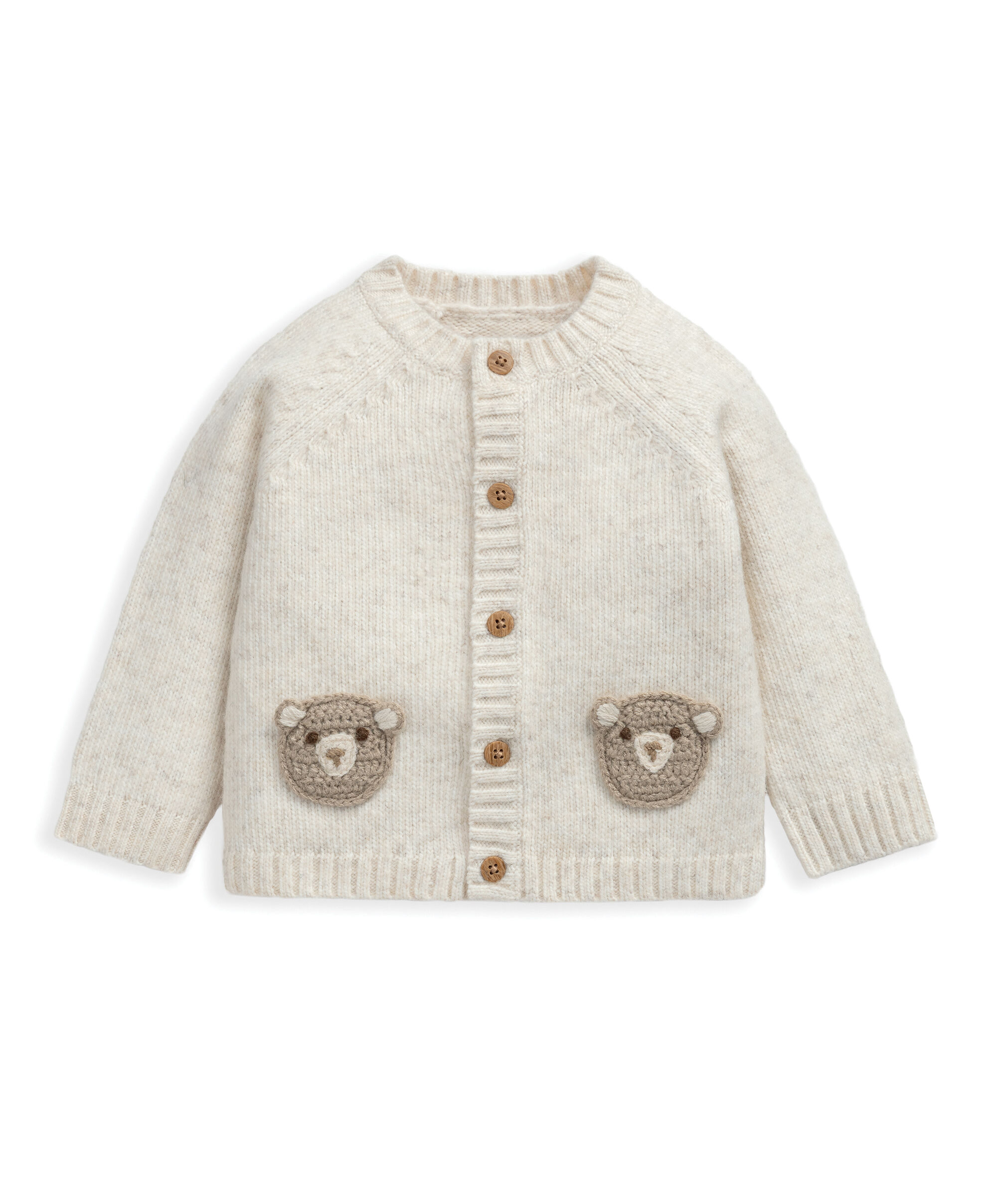 طقم لغينغز وكارديجان مزين بتطريز "مي اند يو" ووجه دب image number 4