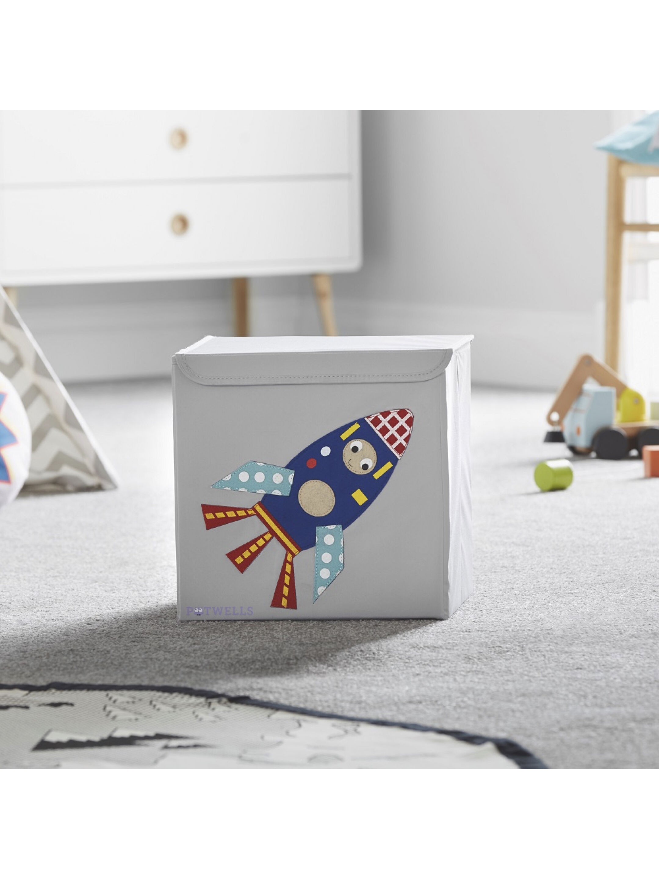 صندوق تخزين للأطفال من بوتويلز - تصميم صاروخ image number 4
