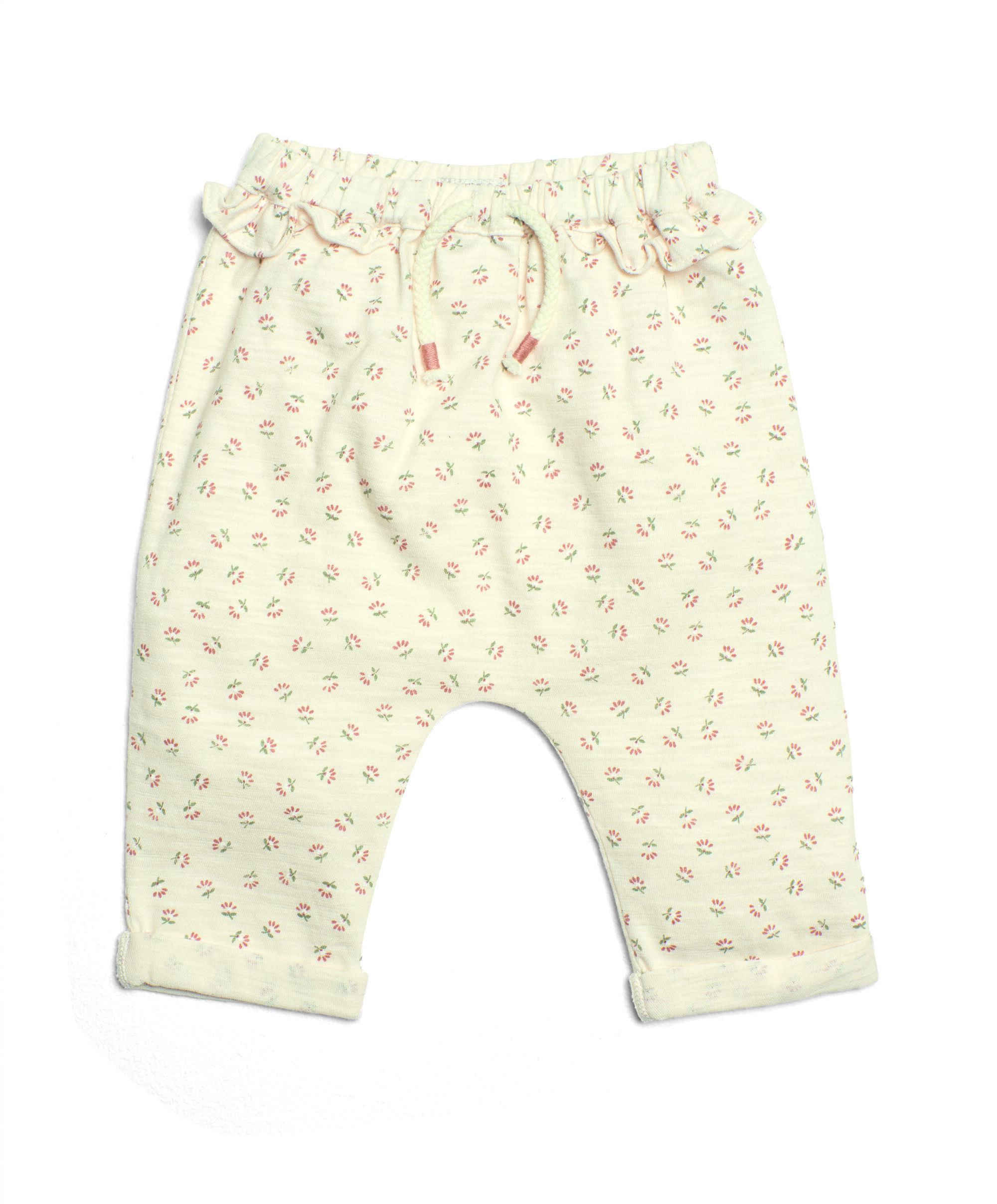 بنطال رياضي بكشكش ونقشة زهور وأغصان image number 1