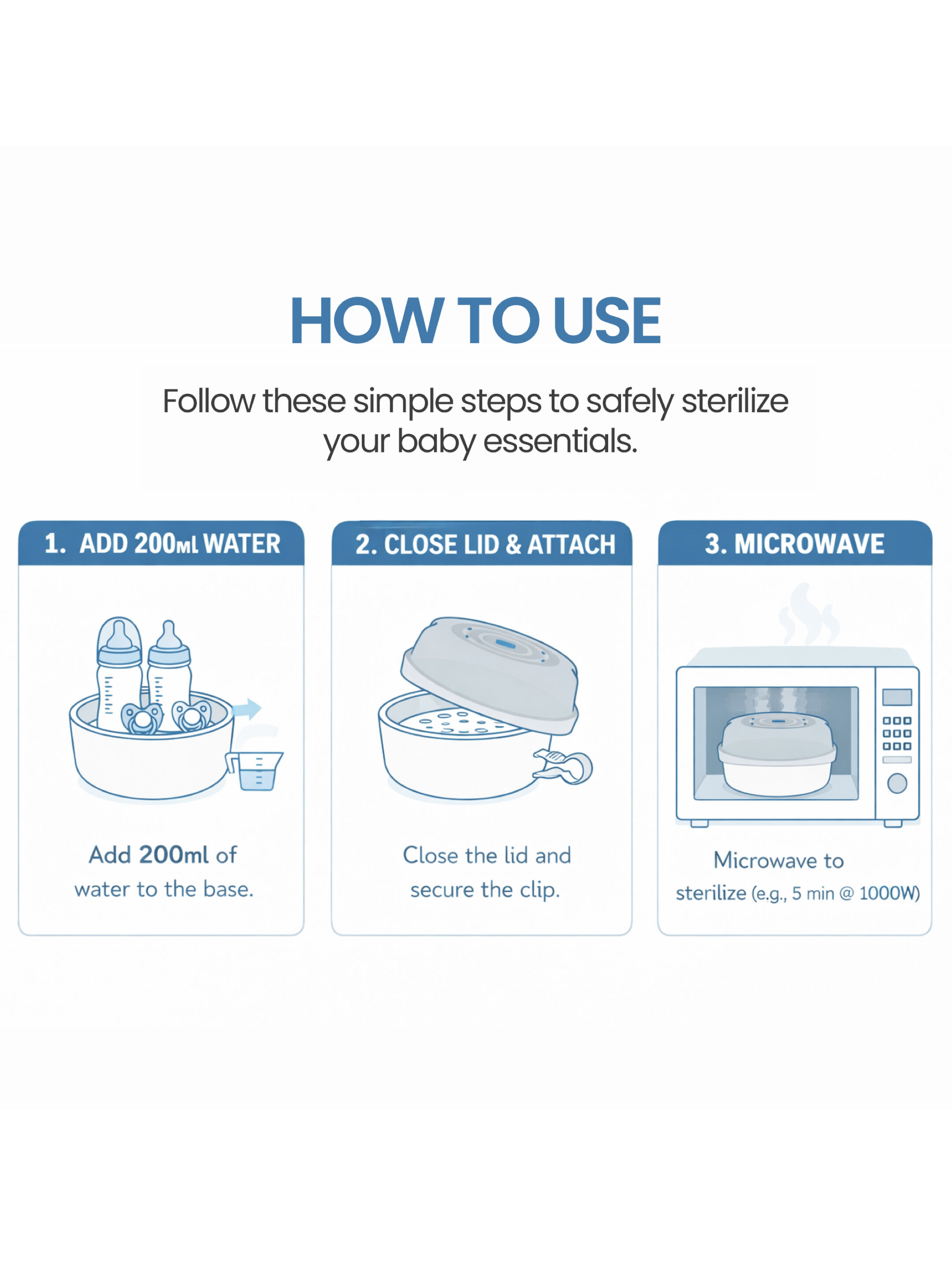 معقم بخار ميكروويف مام بيبي من عمر 0 أشهر فما أكثر| أبيض - عبوة من قطعة واحدة image number 4