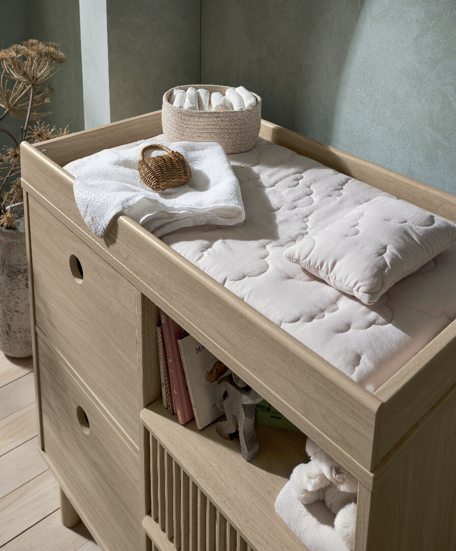 وحدة أدراج أوسكا ضيقة بسطح للتغيير - ناتشرل/اوك image number 5