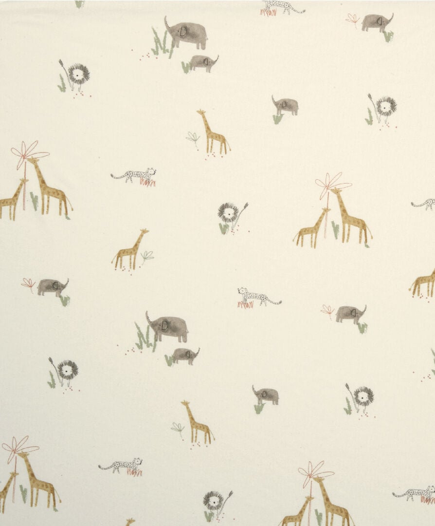 طقم شرشف مهد بحواف مطاطية ونقشة غابة - قطعتان image number 2