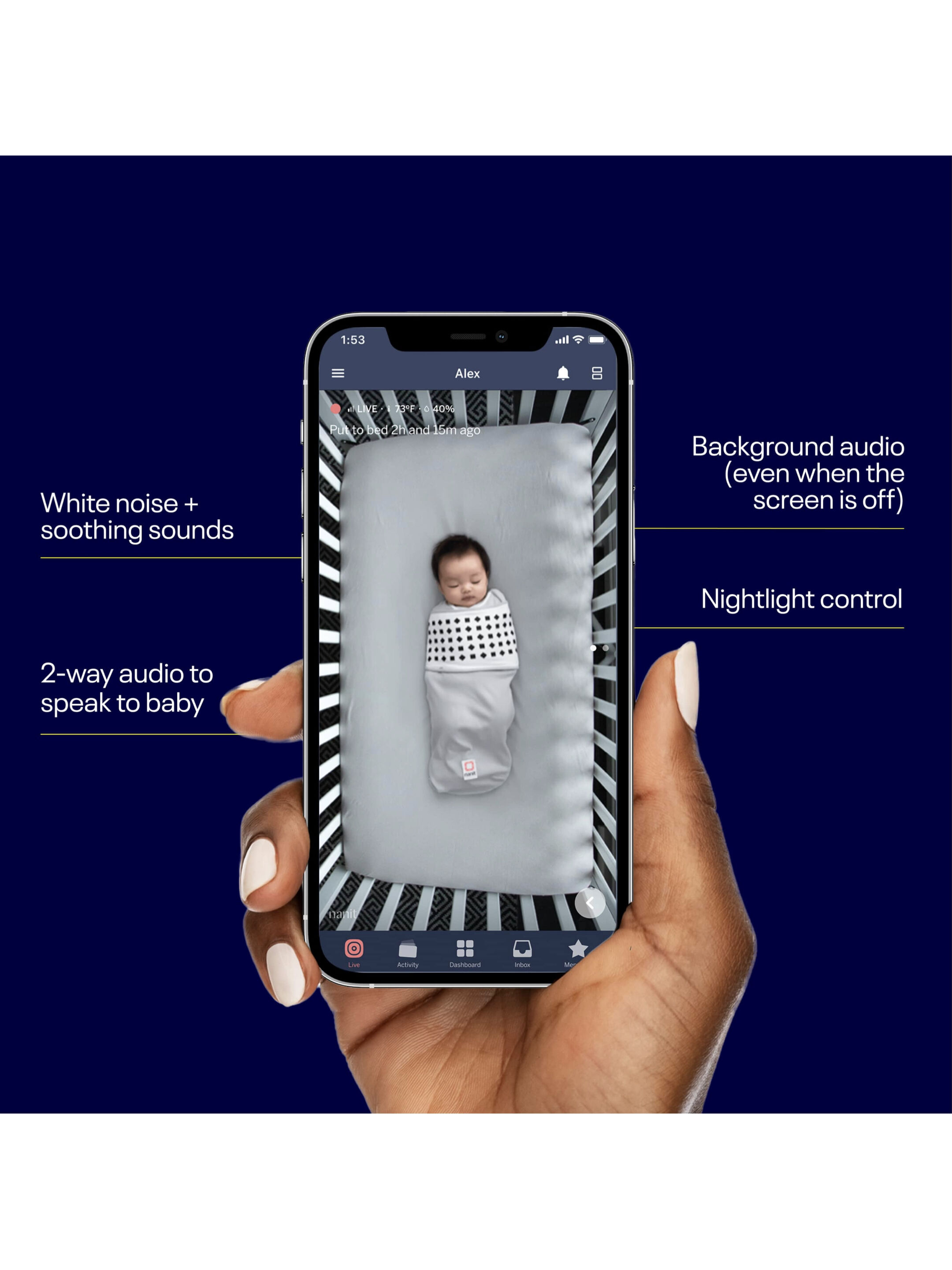 Nanit Pro Baby Monitor + Wall Mount image number 3