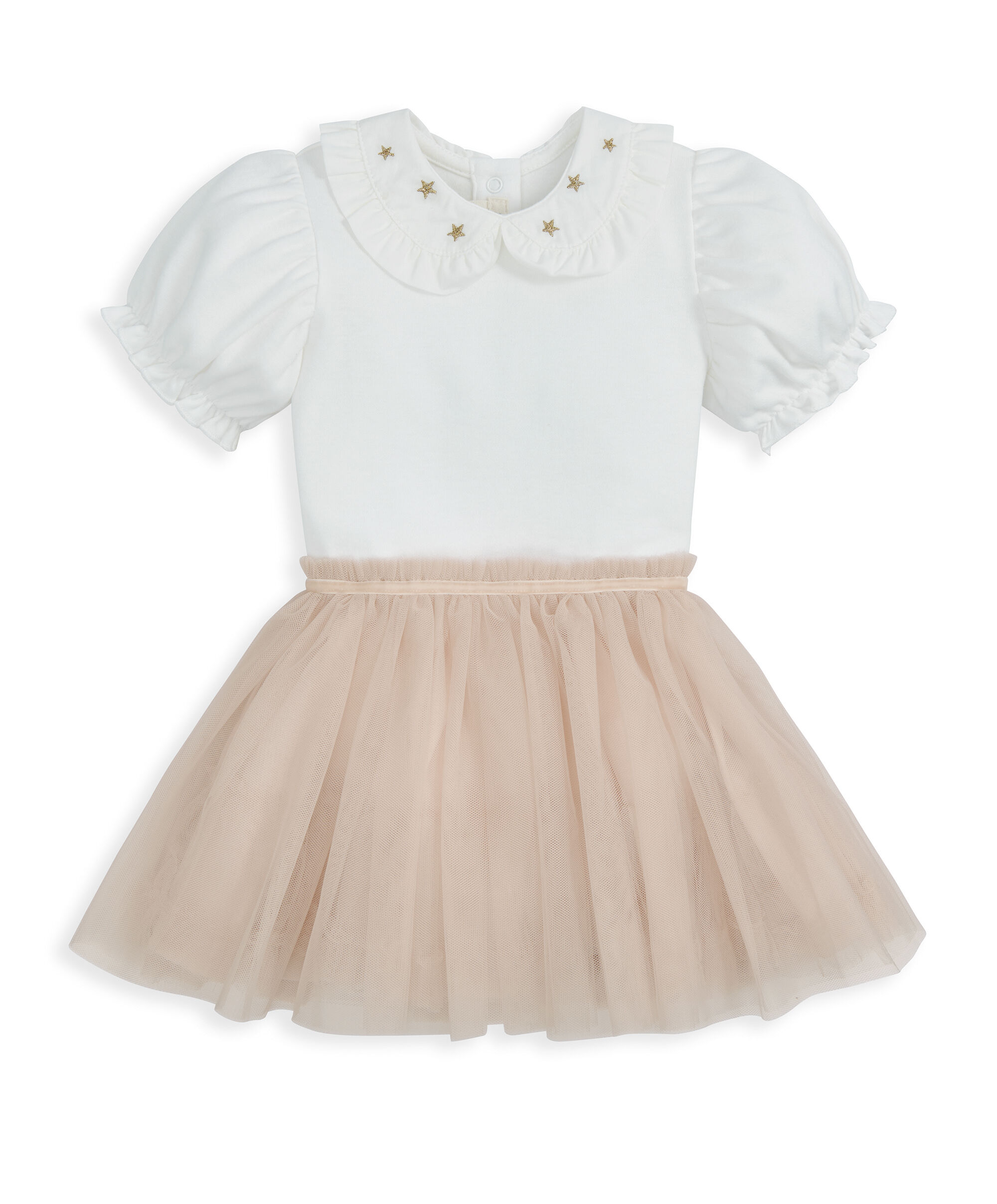 طقم بودي سوت بنجمة مطرزة وتنورة توتو، قطعتين image number 2