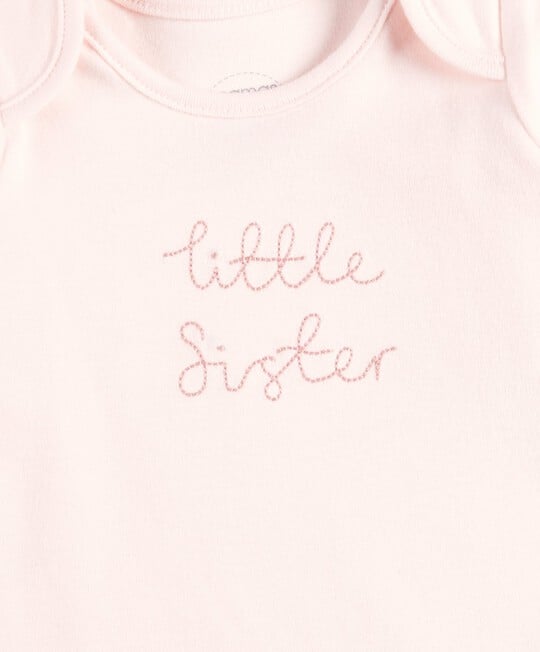 تي شيرت بأكمام طويلة ونقشة Little Sister - وردي تي شيرت بأكمام طويلة ونقشة Little Sister - وردي image number 3