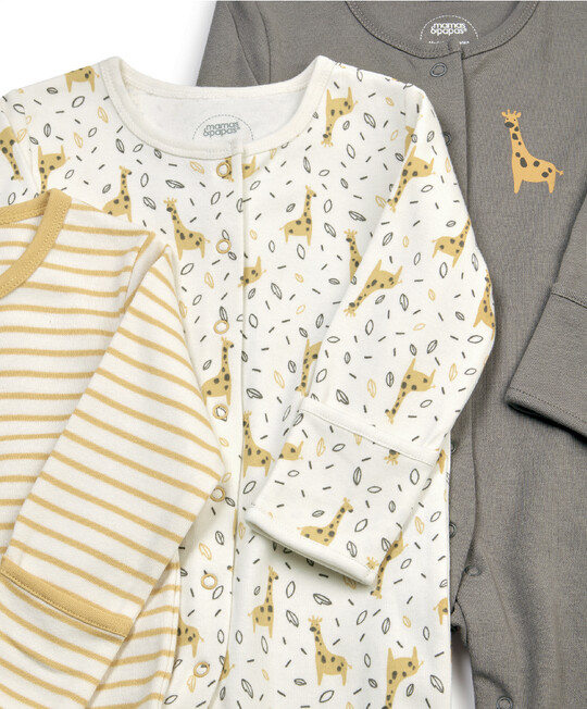 طقم بيجاما قطعة واحدة بنقشة زرافة - 3 قطع طقم بيجاما قطعة واحدة بنقشة زرافة - 3 قطع image number 2