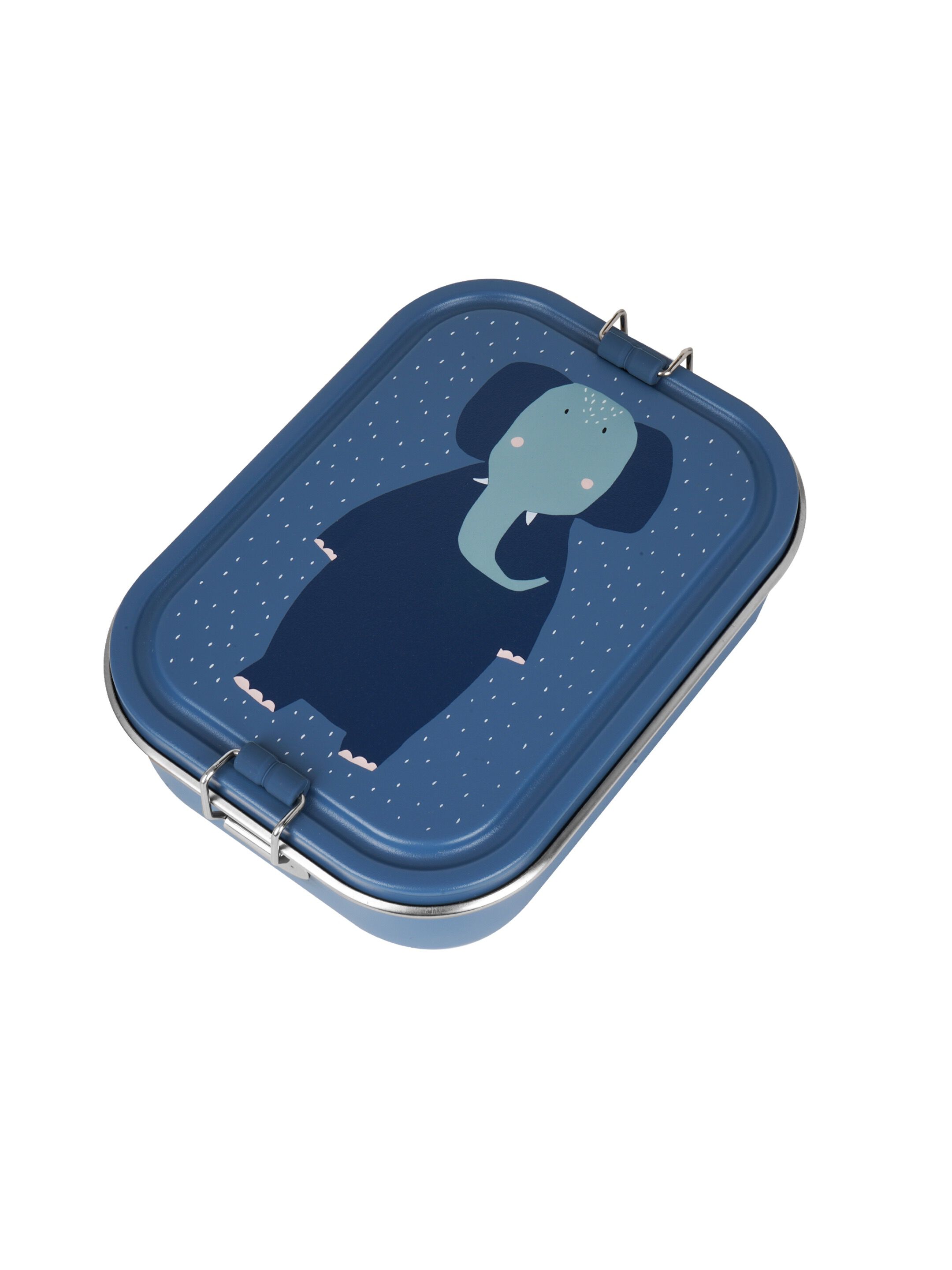 صندوق غداء تريكسي مسز إلفنت كبير ستانلس ستيل، باللون الأزرق image number 1