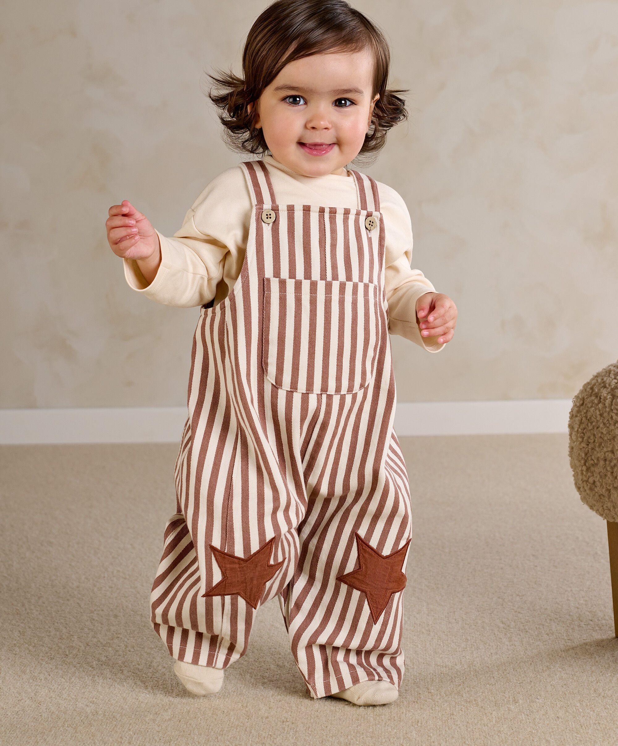 2pc Stripe Dungaree Set image number 1