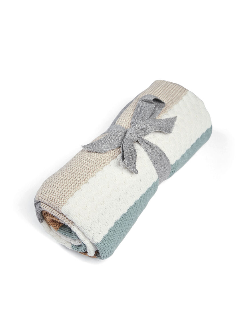 بطانية منسوجة ويلكم تو ذا وورلد - خطوط زرقاء image number 2