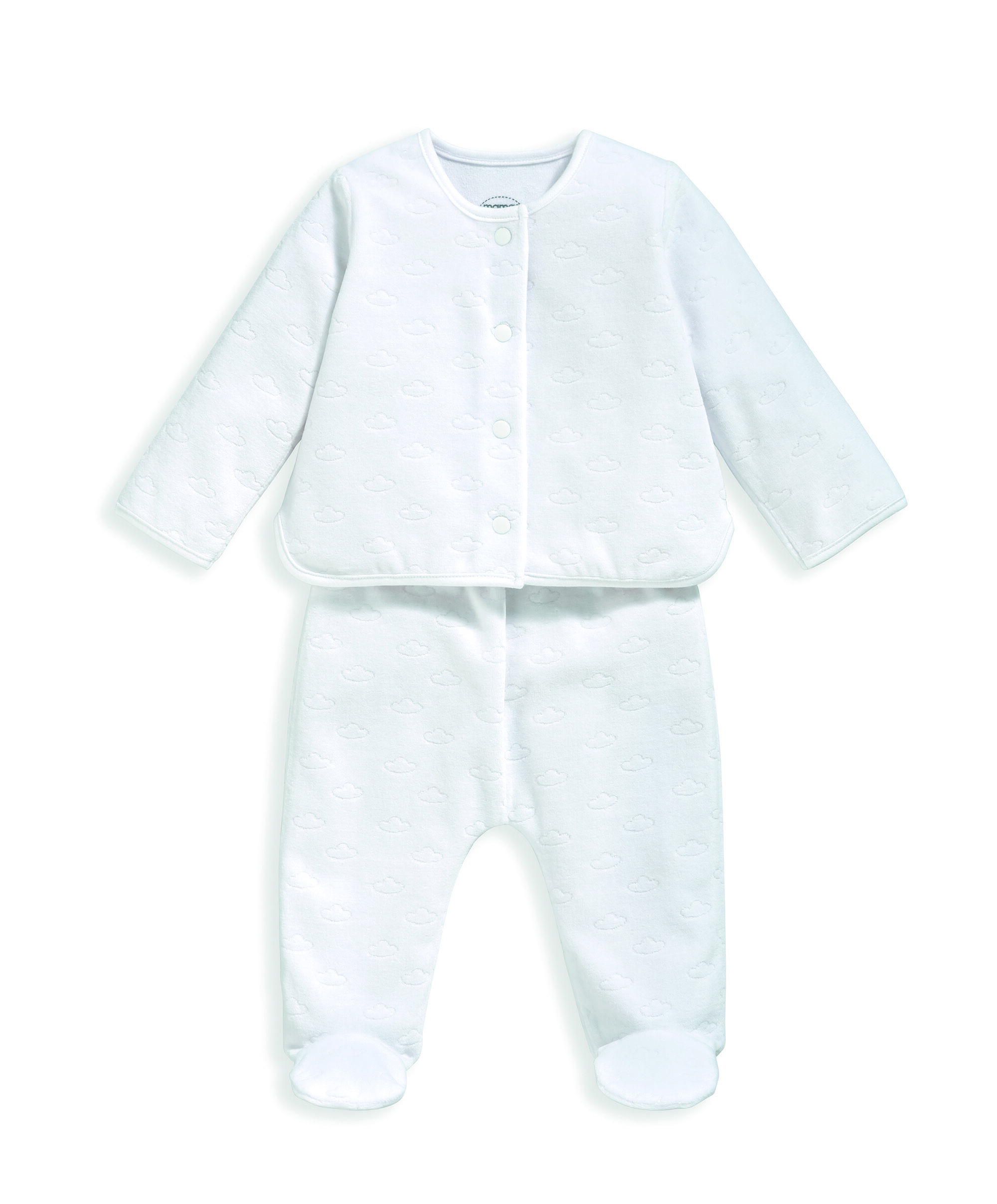 طقم مخمل بنقشة سحب - قطعتان image number 2