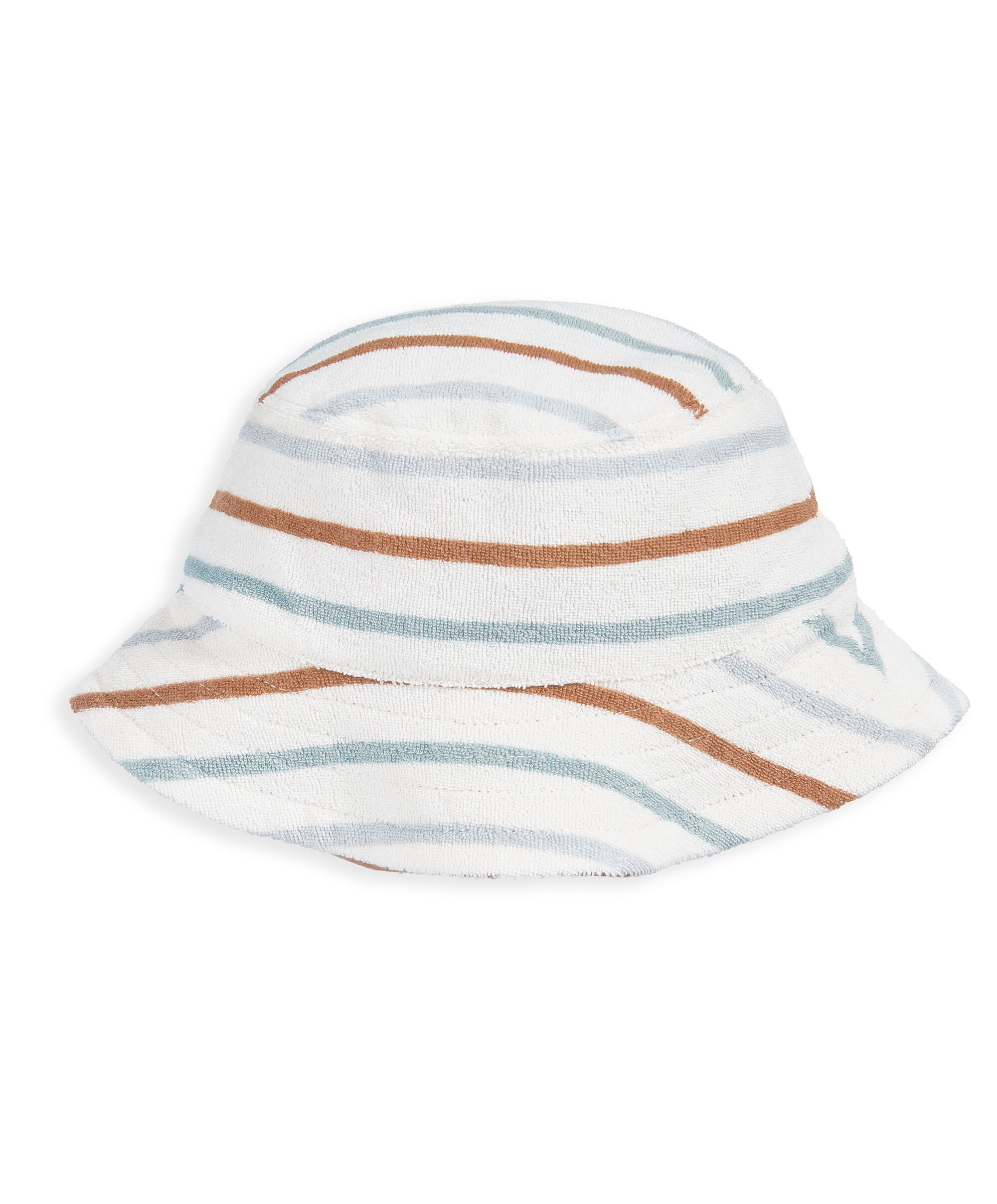 طقم رومبر وقبعة من قماش مناشف مخطط - قطعتان image number 4