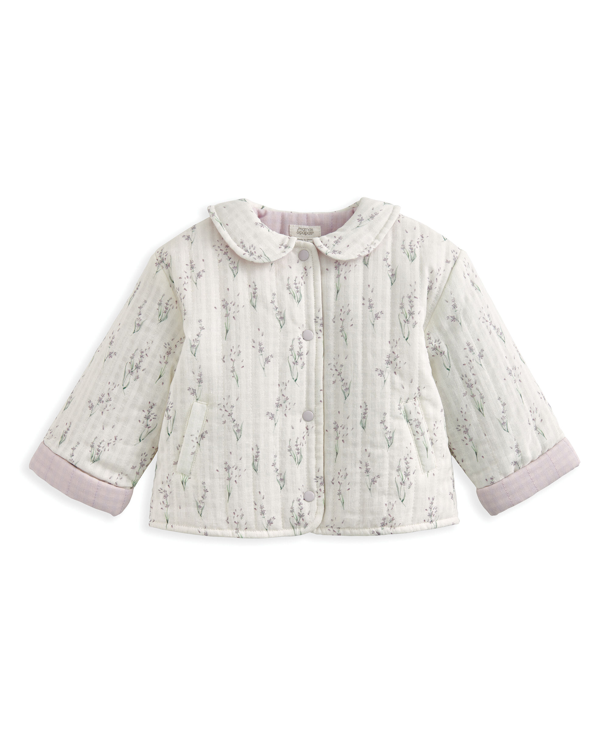 جاكيت مبطن بنقشة زهور اللافندر image number 2