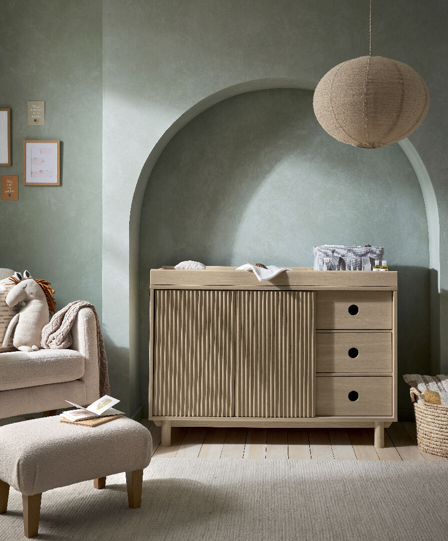 وحدة أدراج أوسكا عريضة بسطح للتغيير - ناتشرل/اوك image number 2