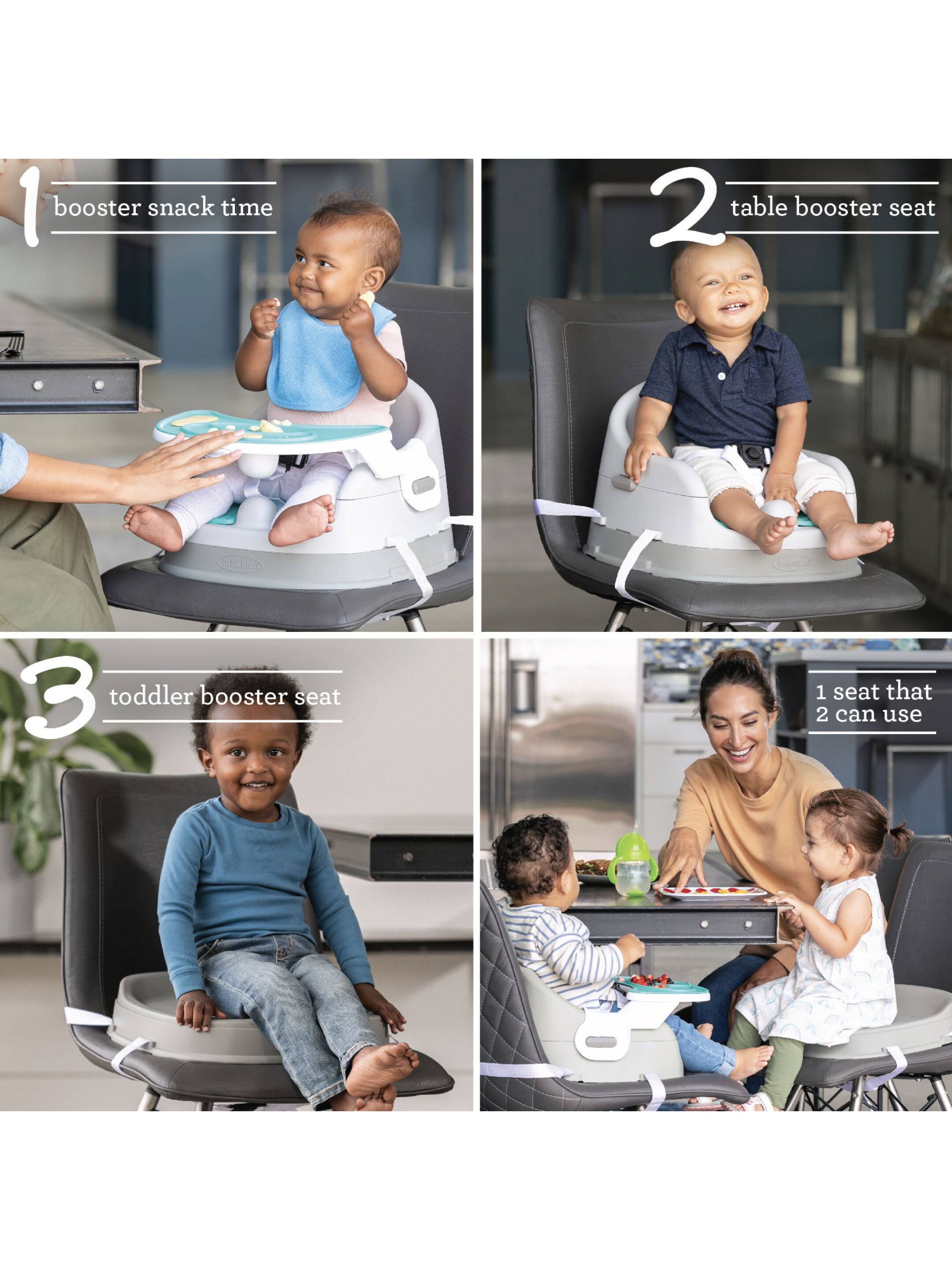 مقعد داعم لأوقات تناول الطعام 4 في 1 مناسب لطفلين من إنفانتينو image number 4