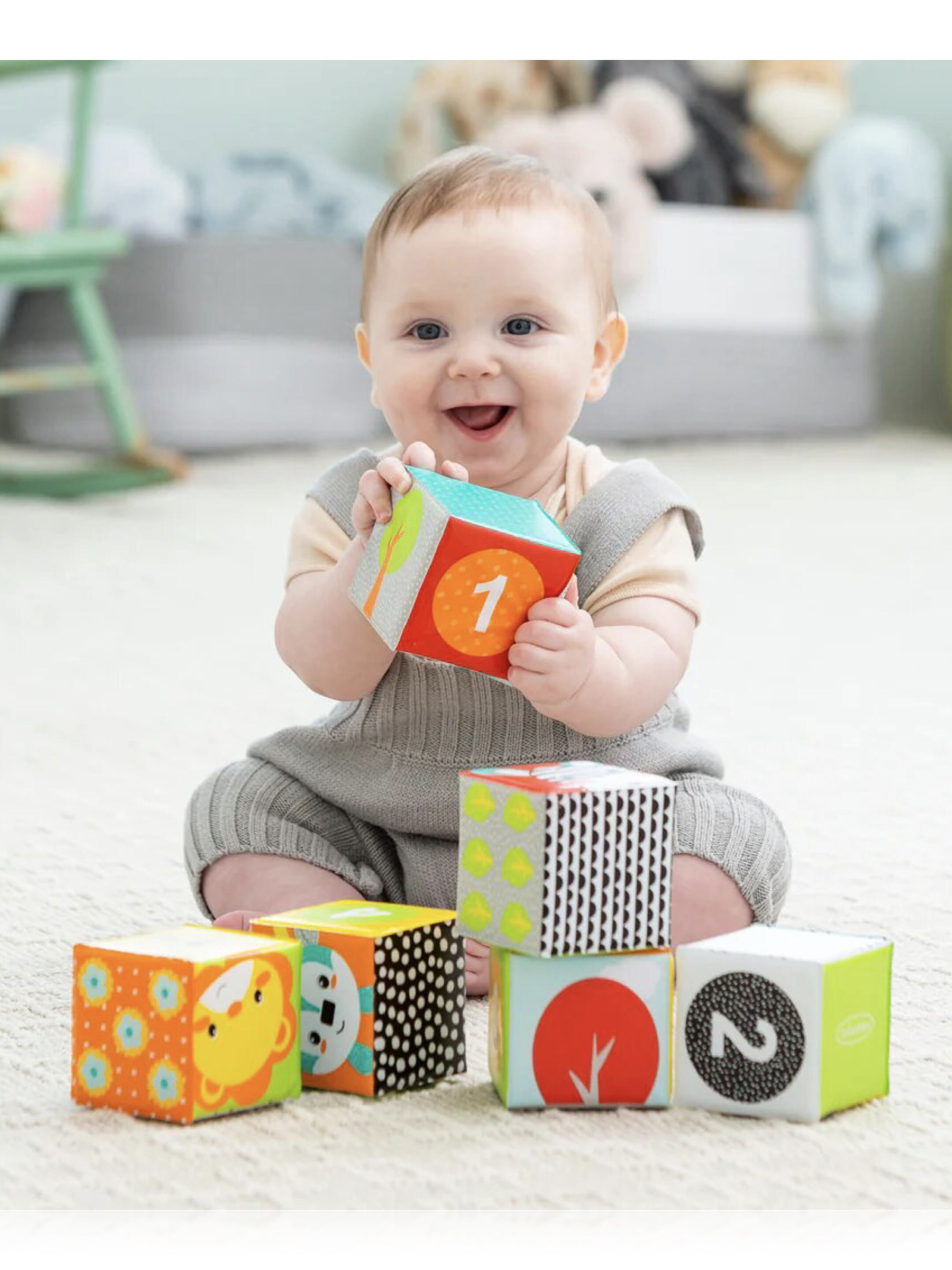 مكعبات حوض الاستحمام بألوان وأرقام من إنفانتينو - 3 قطع image number 2