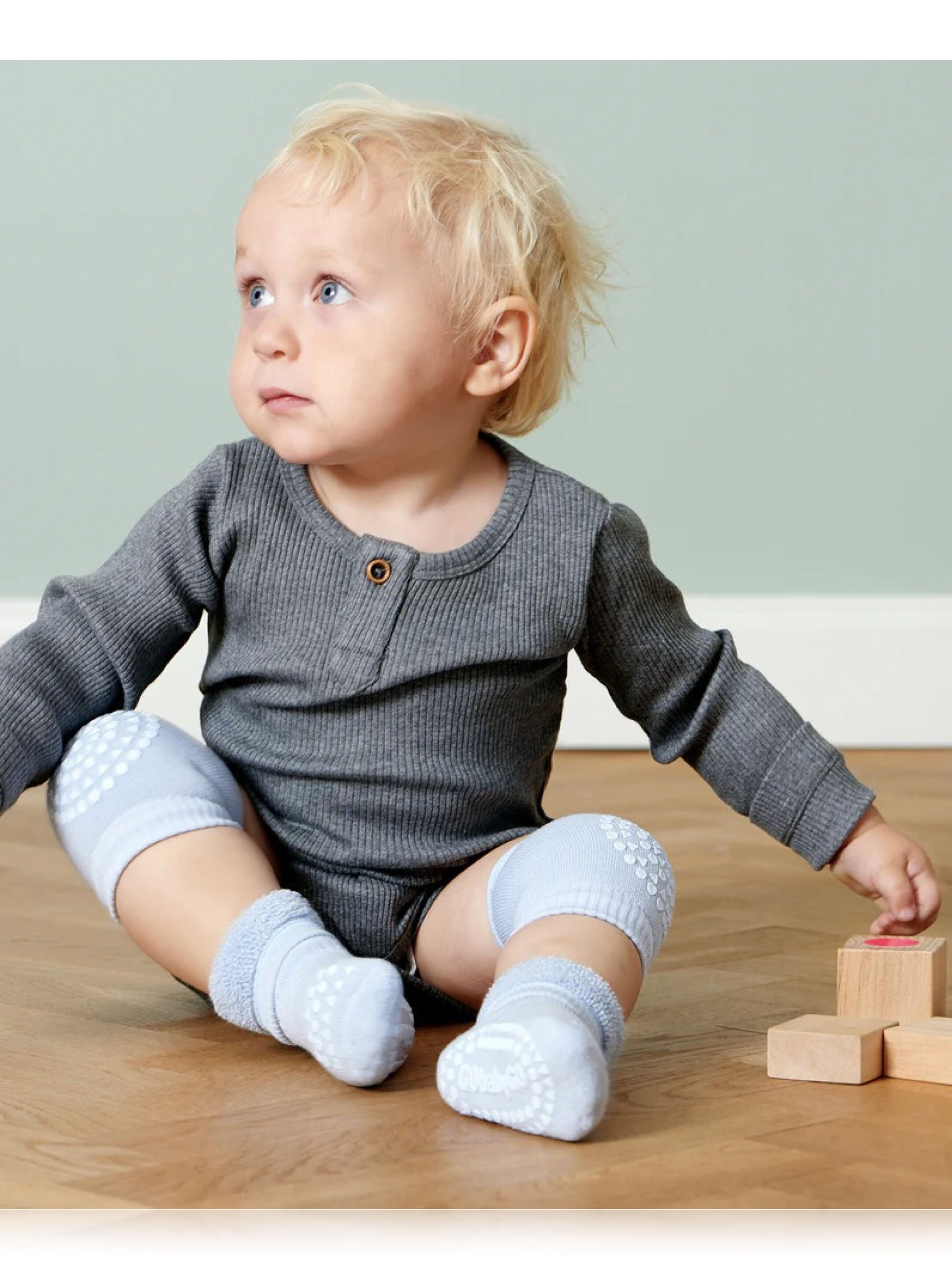 وسادات ركبة مضادة للانزلاق لتعلم الزحف من جو بيبي جو - أزرق فاتح image number 3