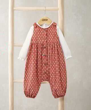 طقم أفرول بنقشة زهور وبودي سوت، 2 قطع طقم أفرول بنقشة زهور وبودي سوت، 2 قطع