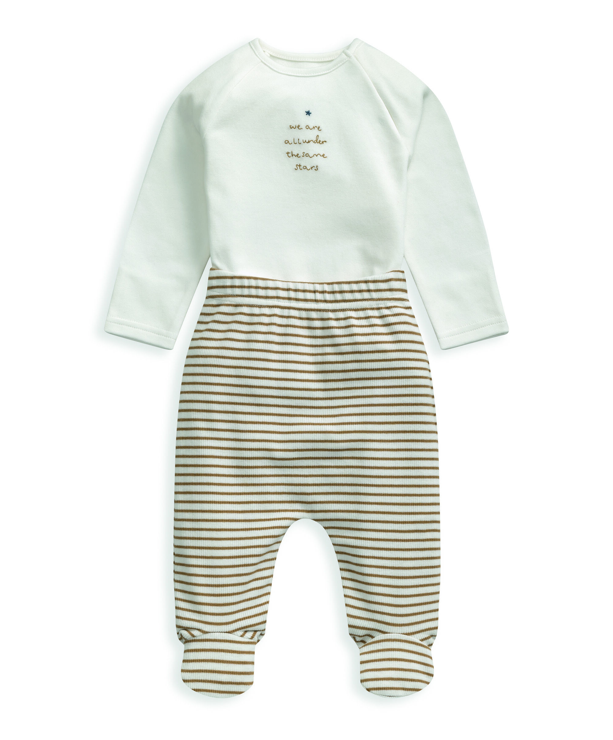 طقم لباس قطعة واحدة ولغينغز مخطط - قطعتان image number 2