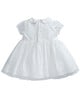 فستان ذو ياقة مصنوع من قماش منقط باللون الأبيض image number 7
