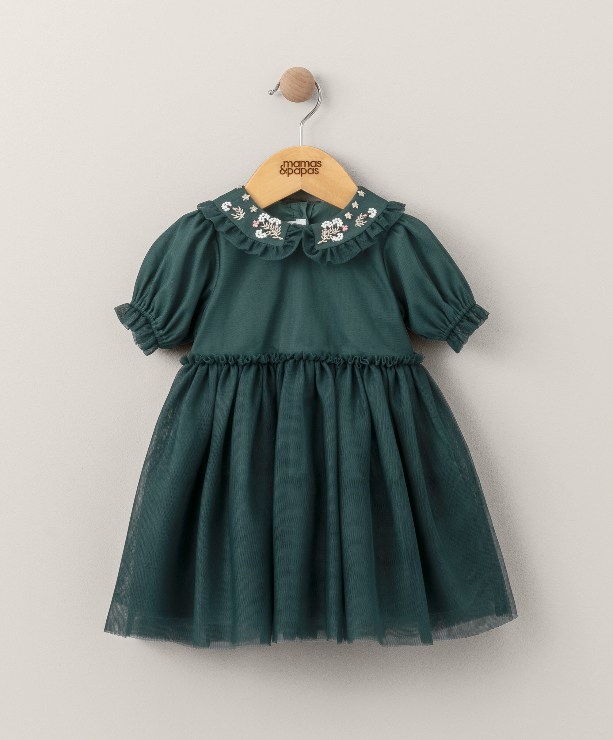 فستان قماش شبكي مطرز image number 1