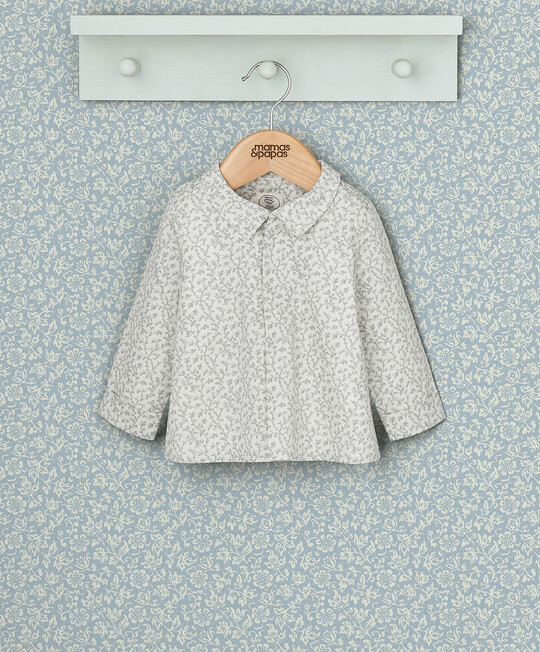 قميص بطبعة أوراق شجر بالكامل قميص بطبعة أوراق شجر بالكامل image number 1