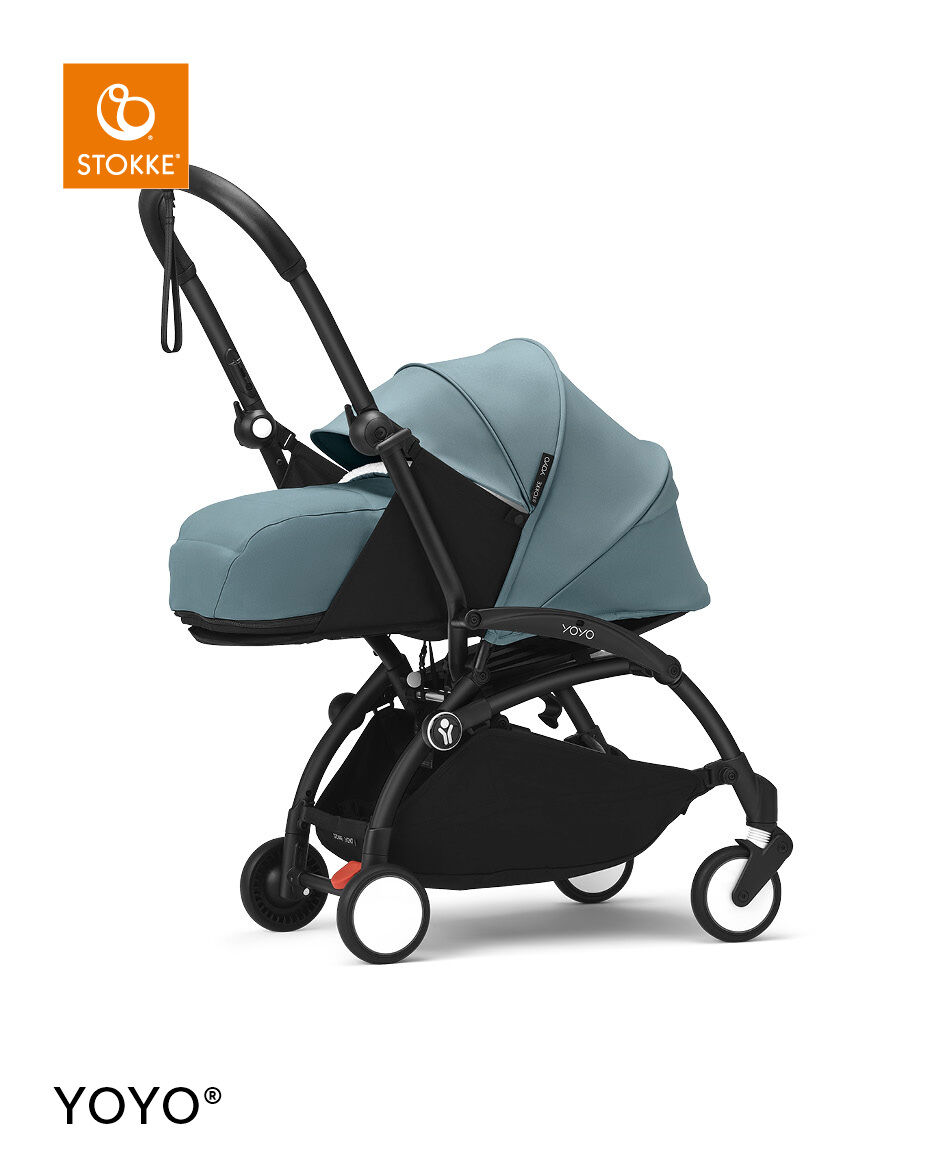 Stokke YOYO3 Black Frame with 0+ Newborn Pack Aqua image number 1