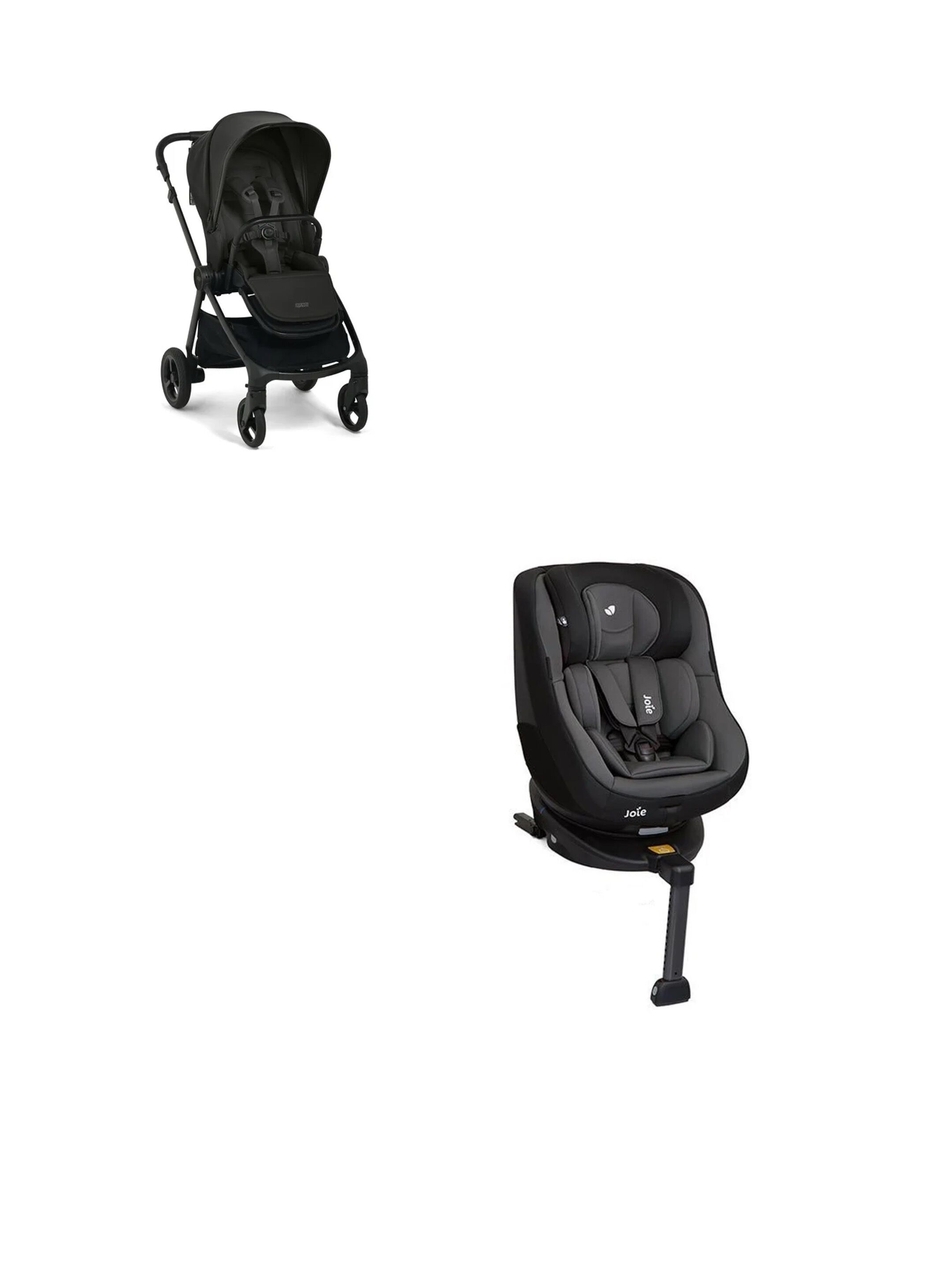 مجموعة عربة فاردو مع مقعد سيارة جوي باللون الاسود، قطعتين image number 1