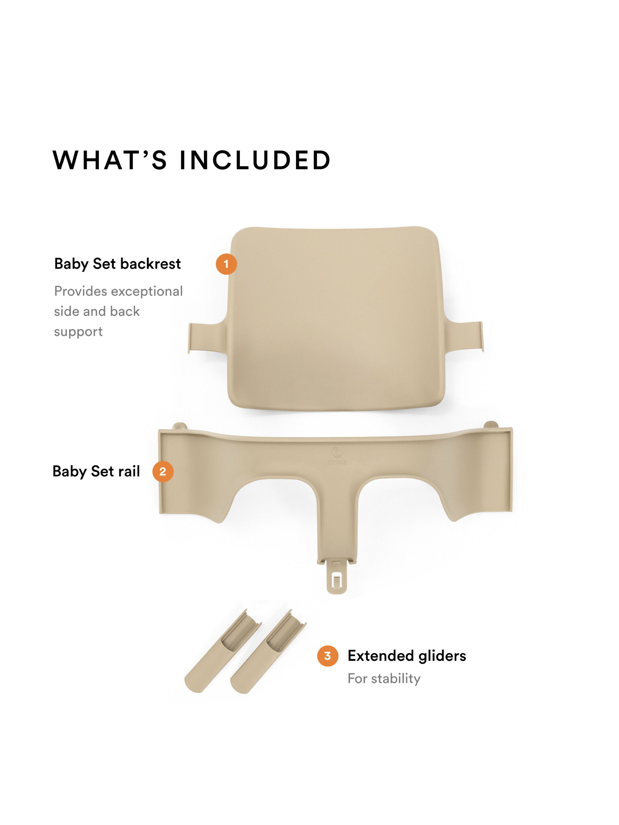 مجموعة الرضع تريب تراب 2 من ستوك - أبيض image number 2