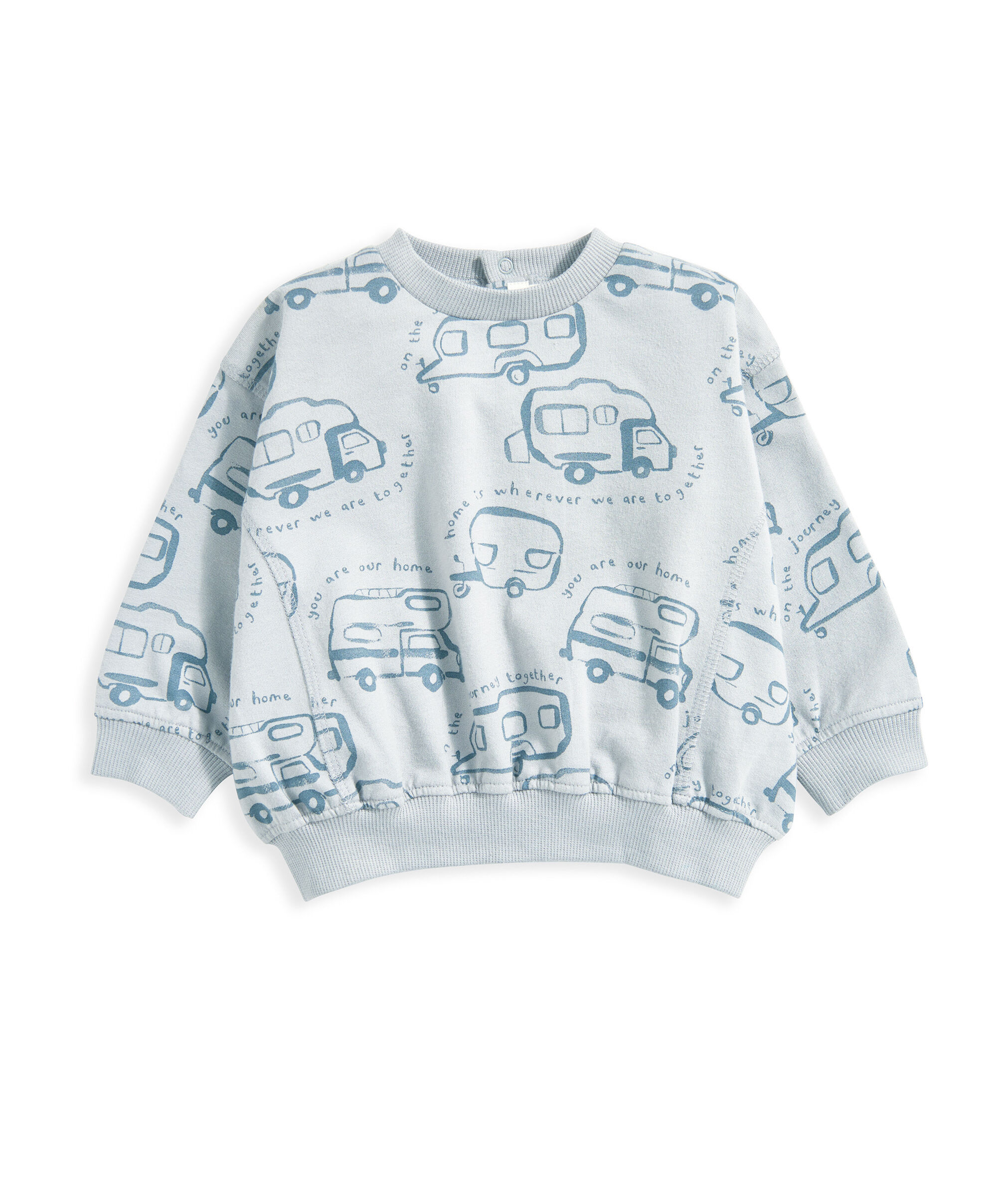 سويت شيرت بطبعة You Are Our Home - أزرق image number 3