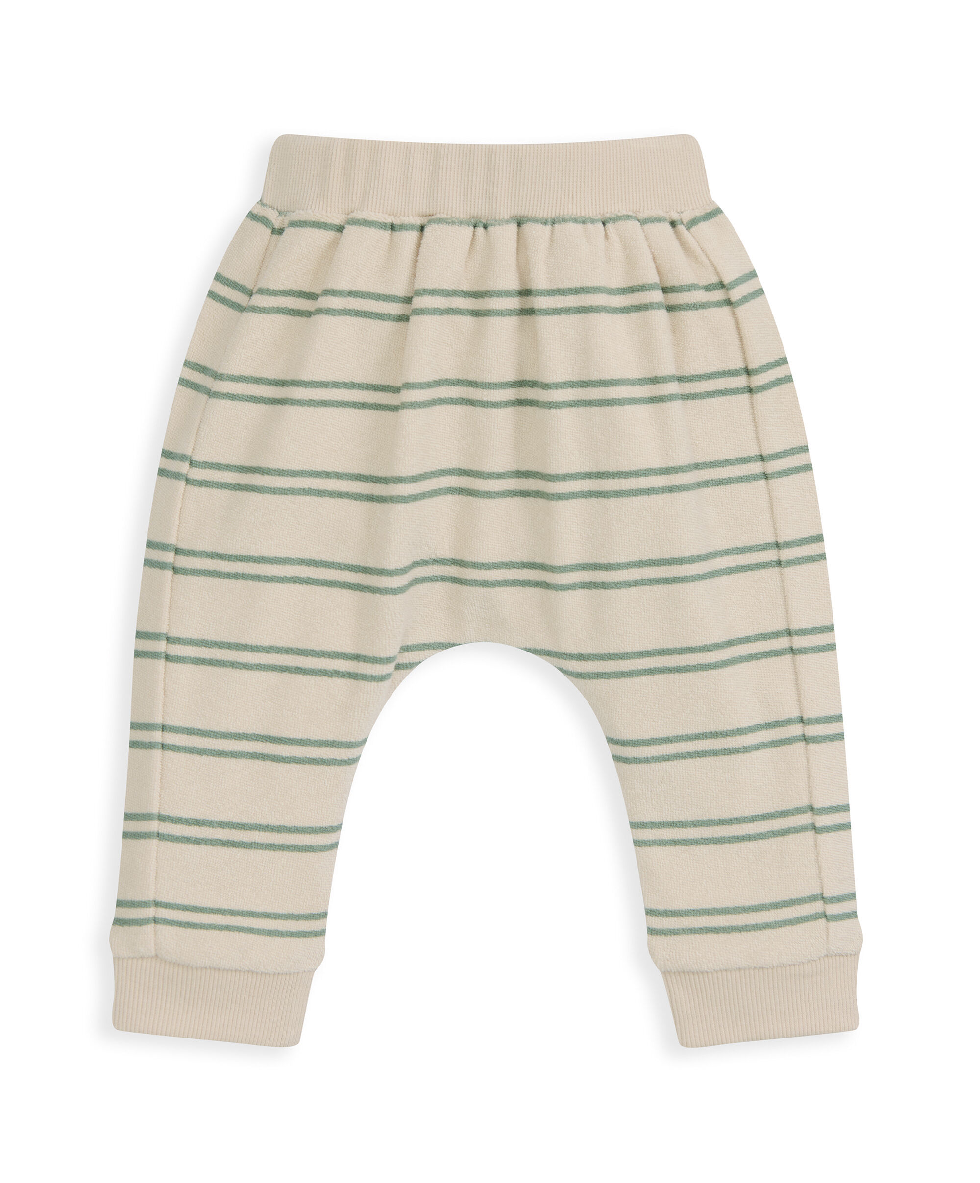 طقم تيشيرت مخطط وبنطال رياضي قماش تيري، قطعتين image number 4