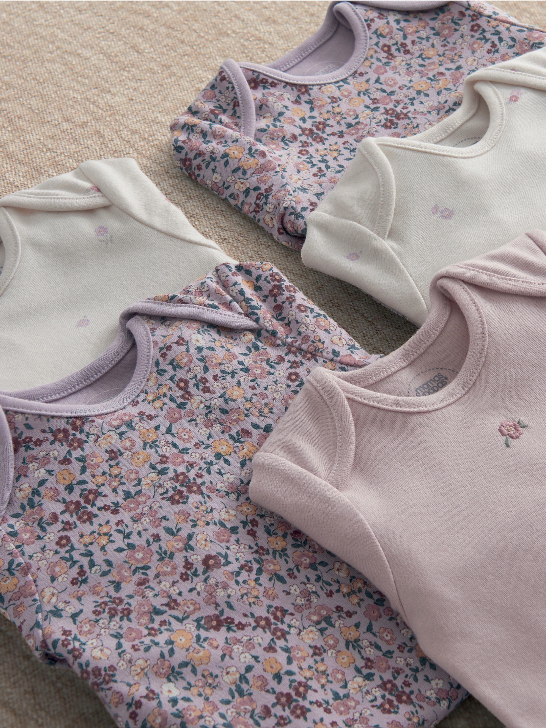 5pk Vintage Floral L/S Bodysuits image number 4