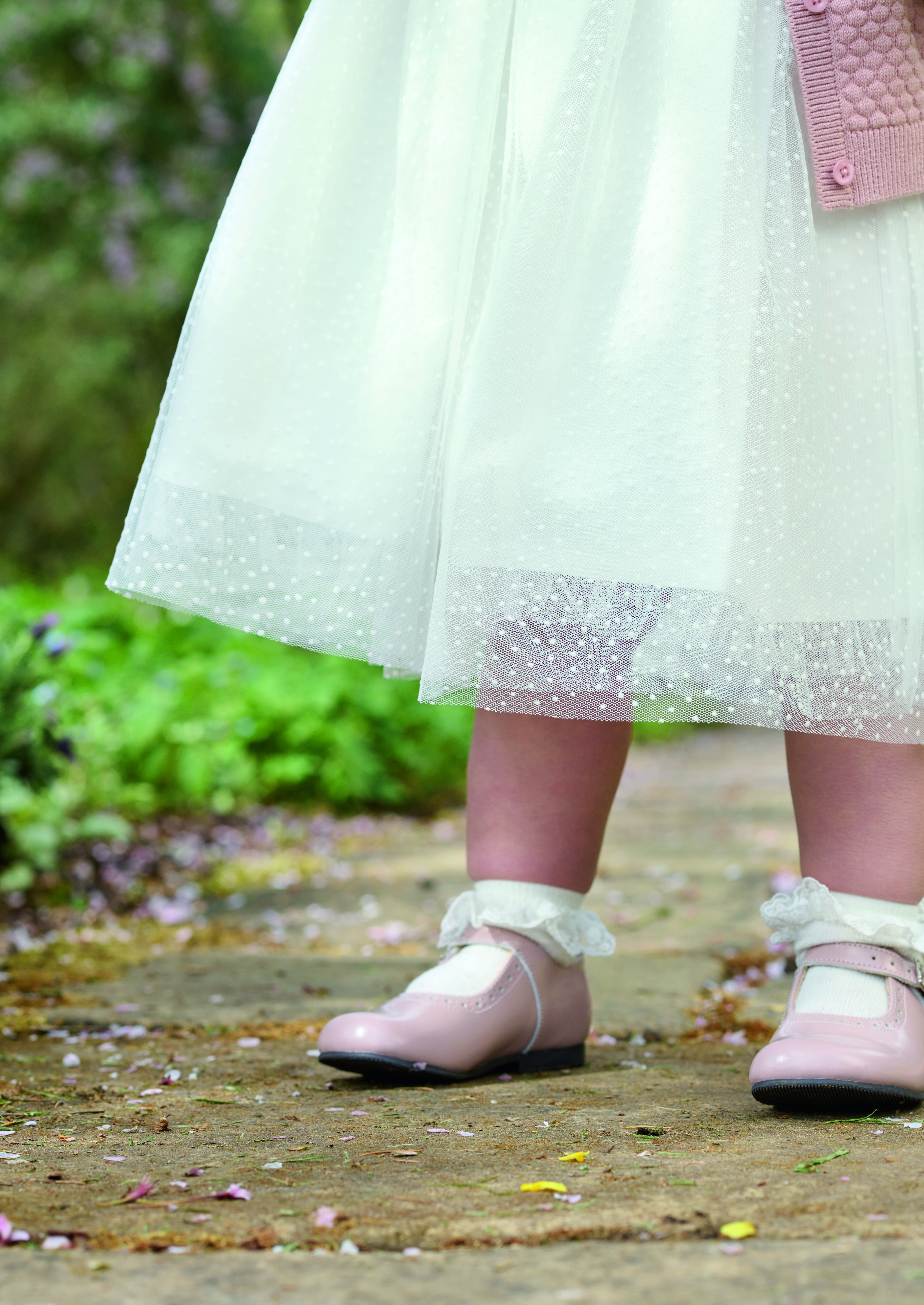 فستان قماش شبكي منقط - أبيض image number 5