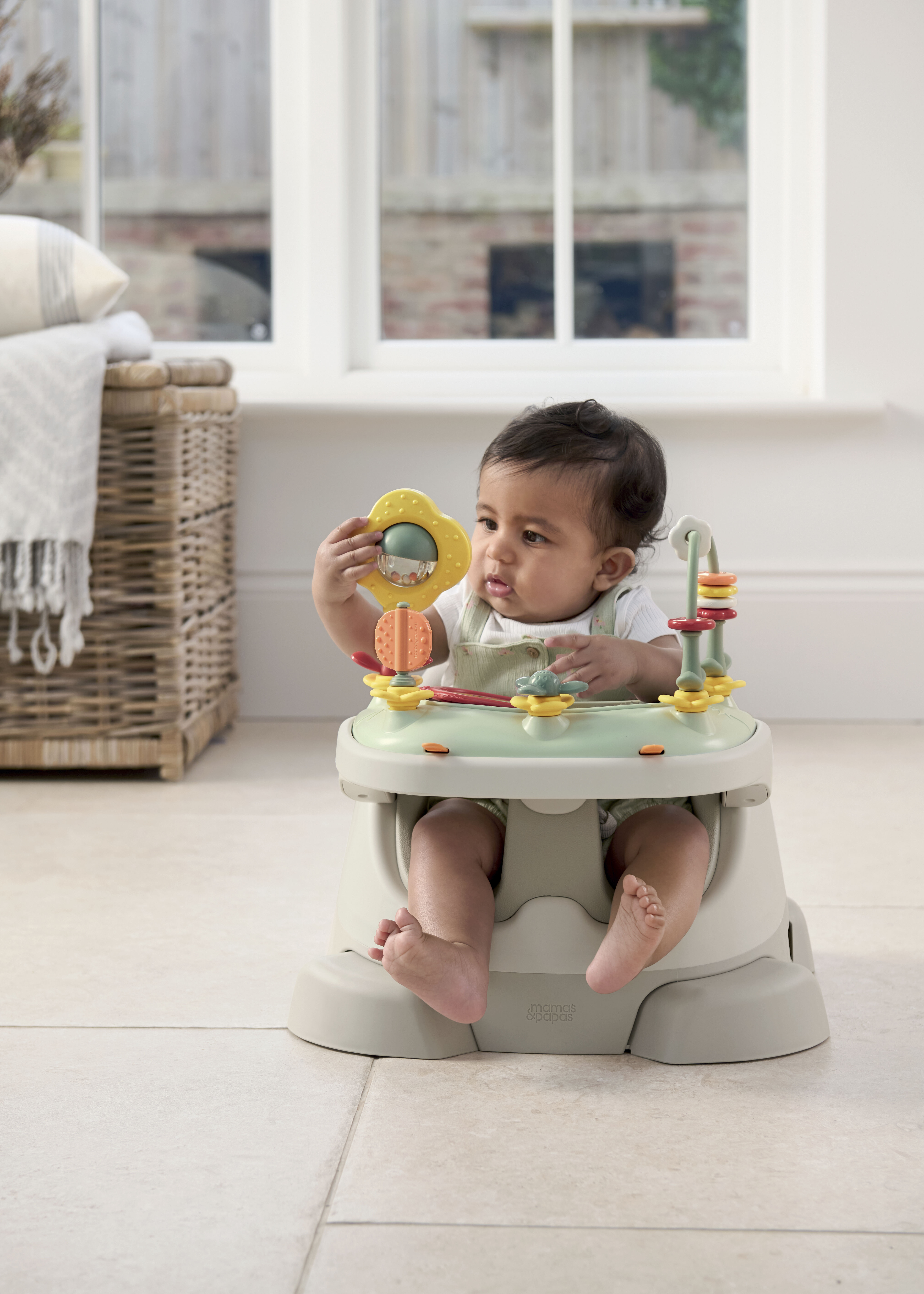 مقعد باغ داعم وأرضي 3 في 1 بصينية ألعاب - كلاي image number 2