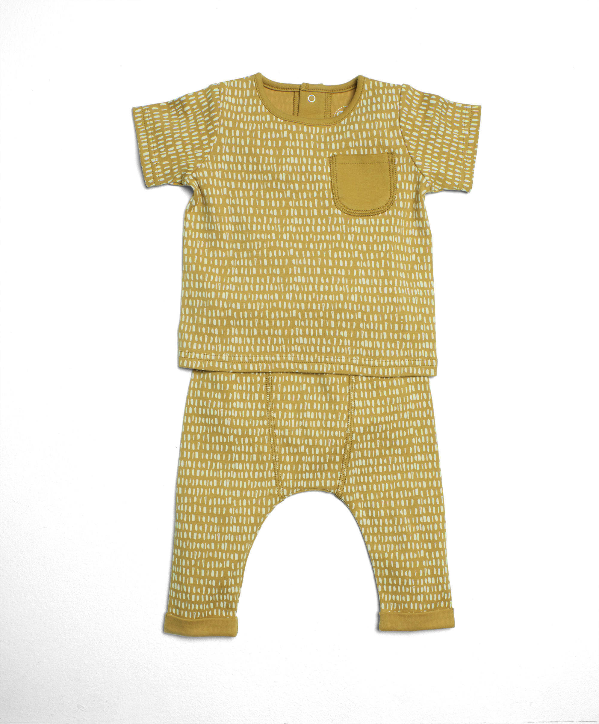 طقم جيرسيه بنقشة بلون أصفر image number 1