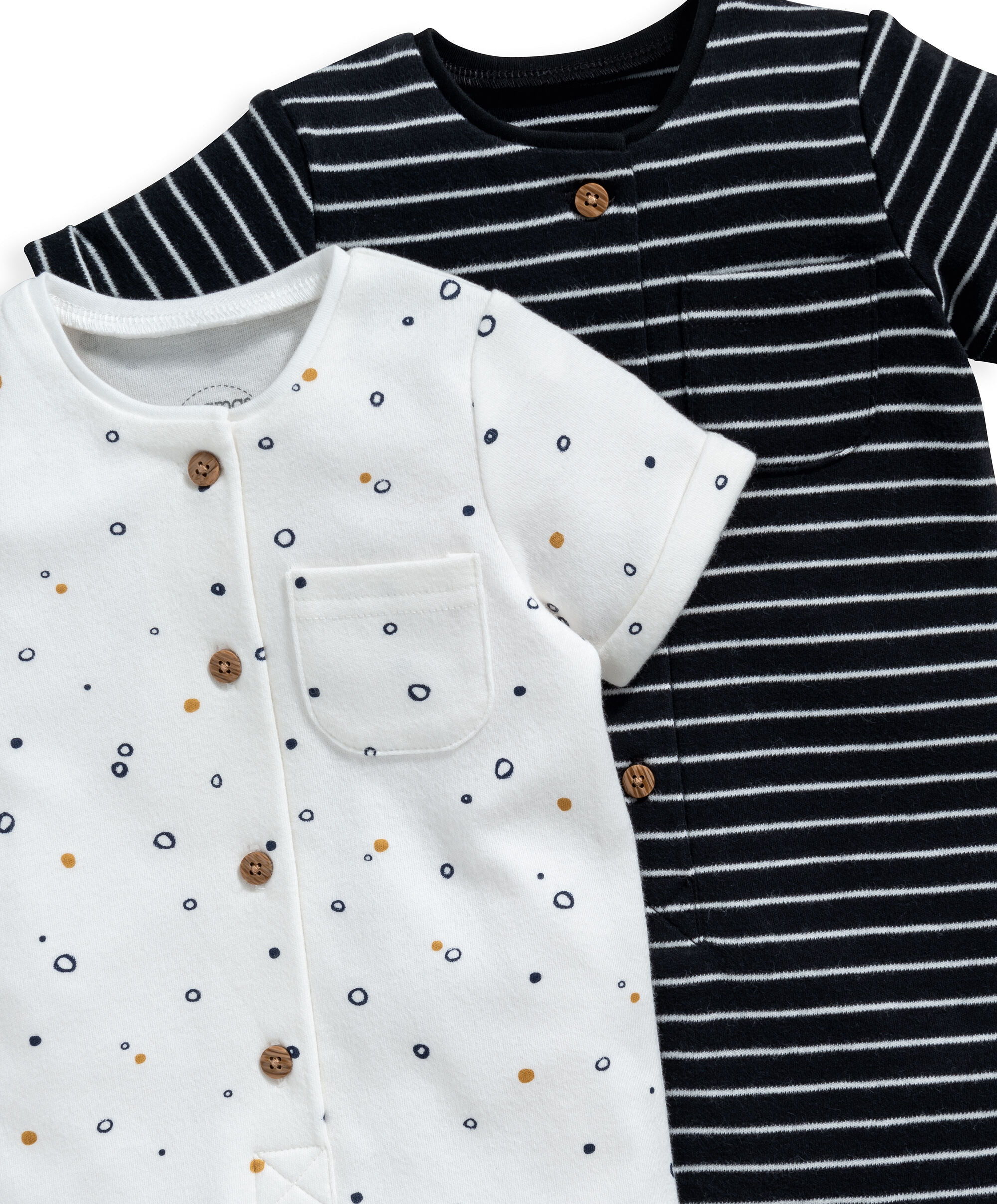 طقم رومبر بأكمام قصيرة ولون أحادي - قطعتان image number 2