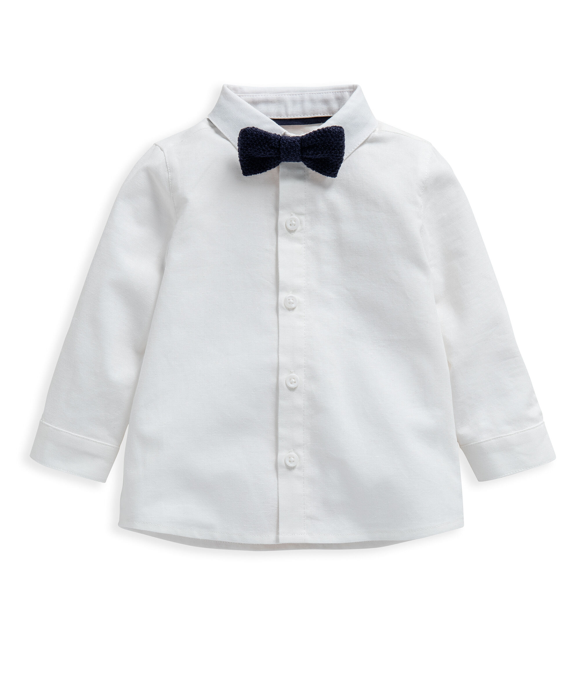 بدلة بربطة عنق منسوجة بلون كحلي - 4 قطع image number 8