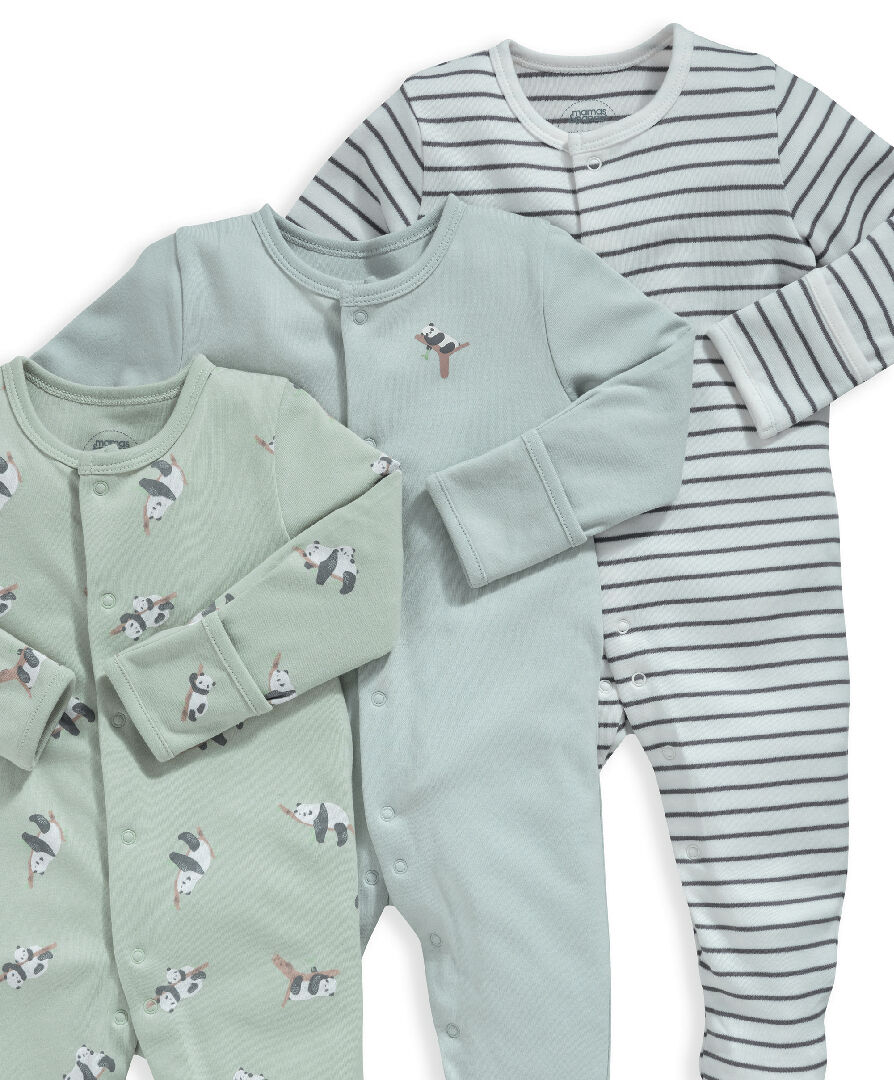 طقم بيجاما قطعة واحدة بنقشة باندا - 3 قطع image number 2