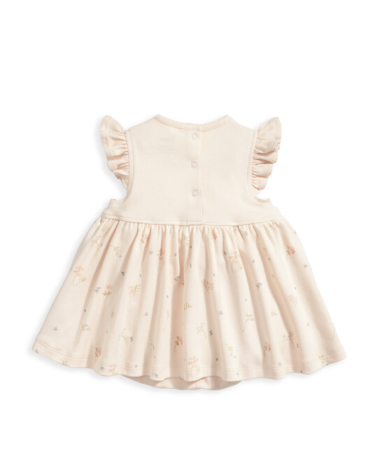 طقم فستان وطوق رأس بنقشة زهور - وردي طقم فستان وطوق رأس بنقشة زهور - وردي image number 4