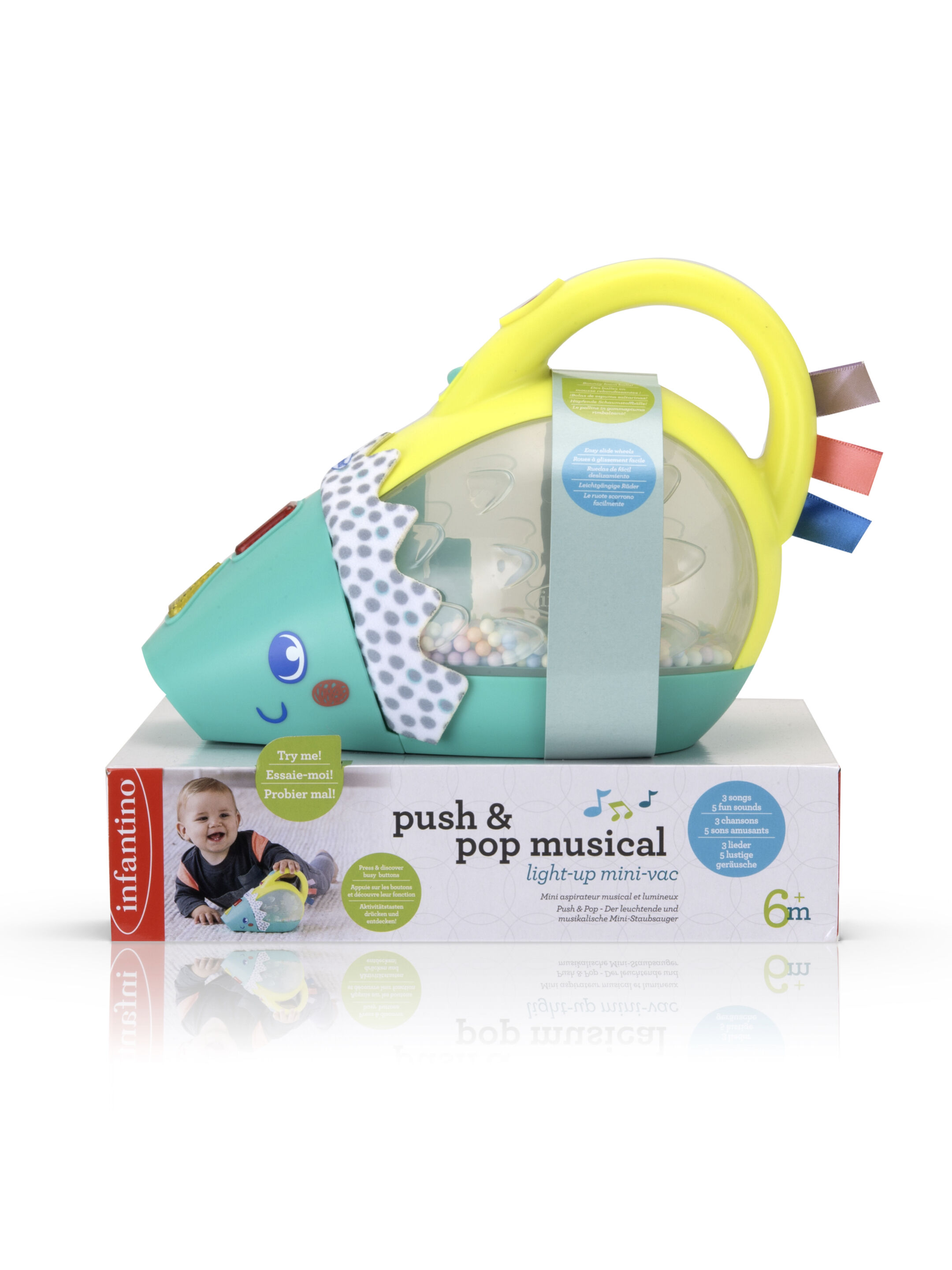 لعبة مكنسة صغيرة بموسيقى وإضاءة بوش اند بوب من إنفانتينو image number 2