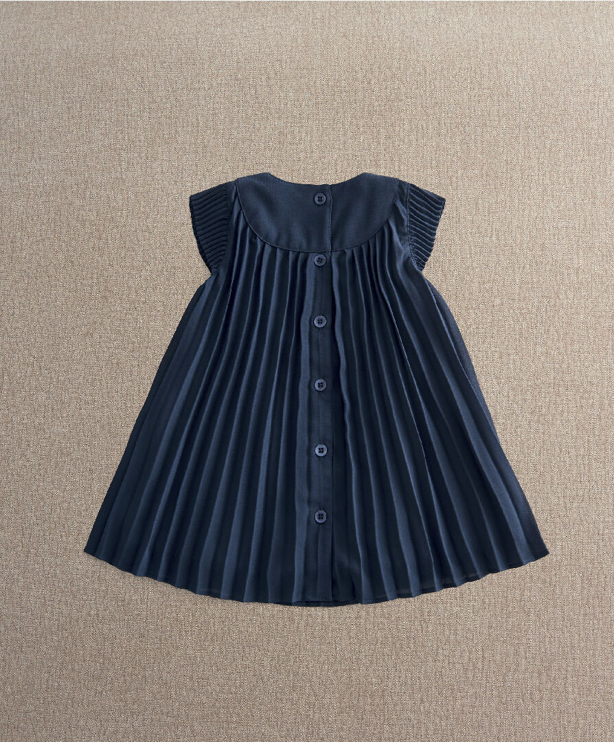 Navy Pleated Dress image number 3
