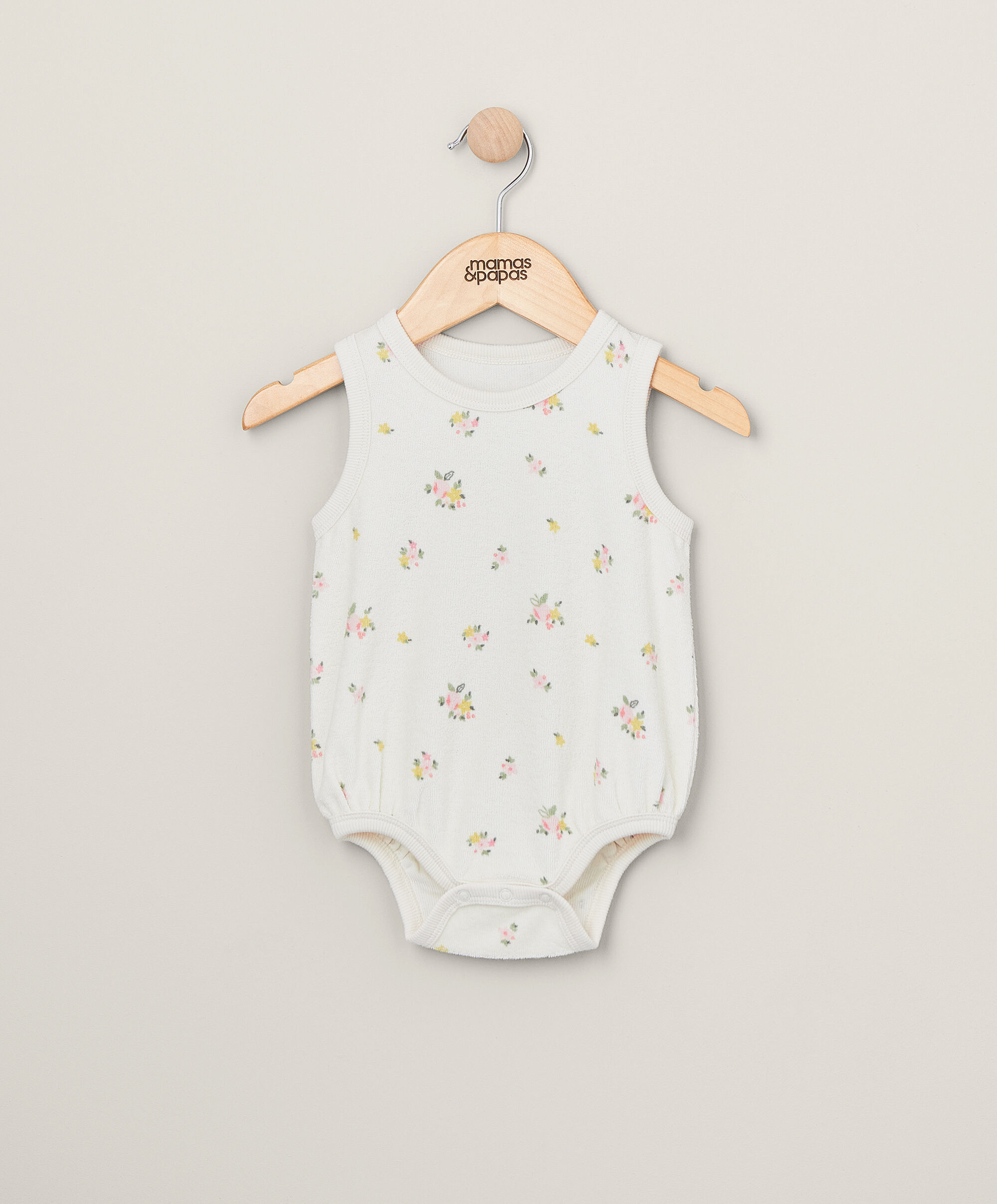 لباس قطعة واحدة من قماش مناشف بنقشة زهور image number 1