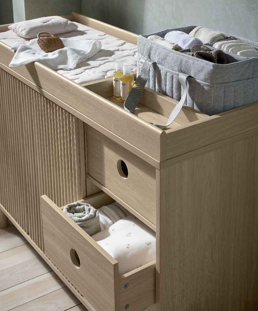 وحدة أدراج أوسكا عريضة بسطح للتغيير - ناتشرل/اوك image number 11