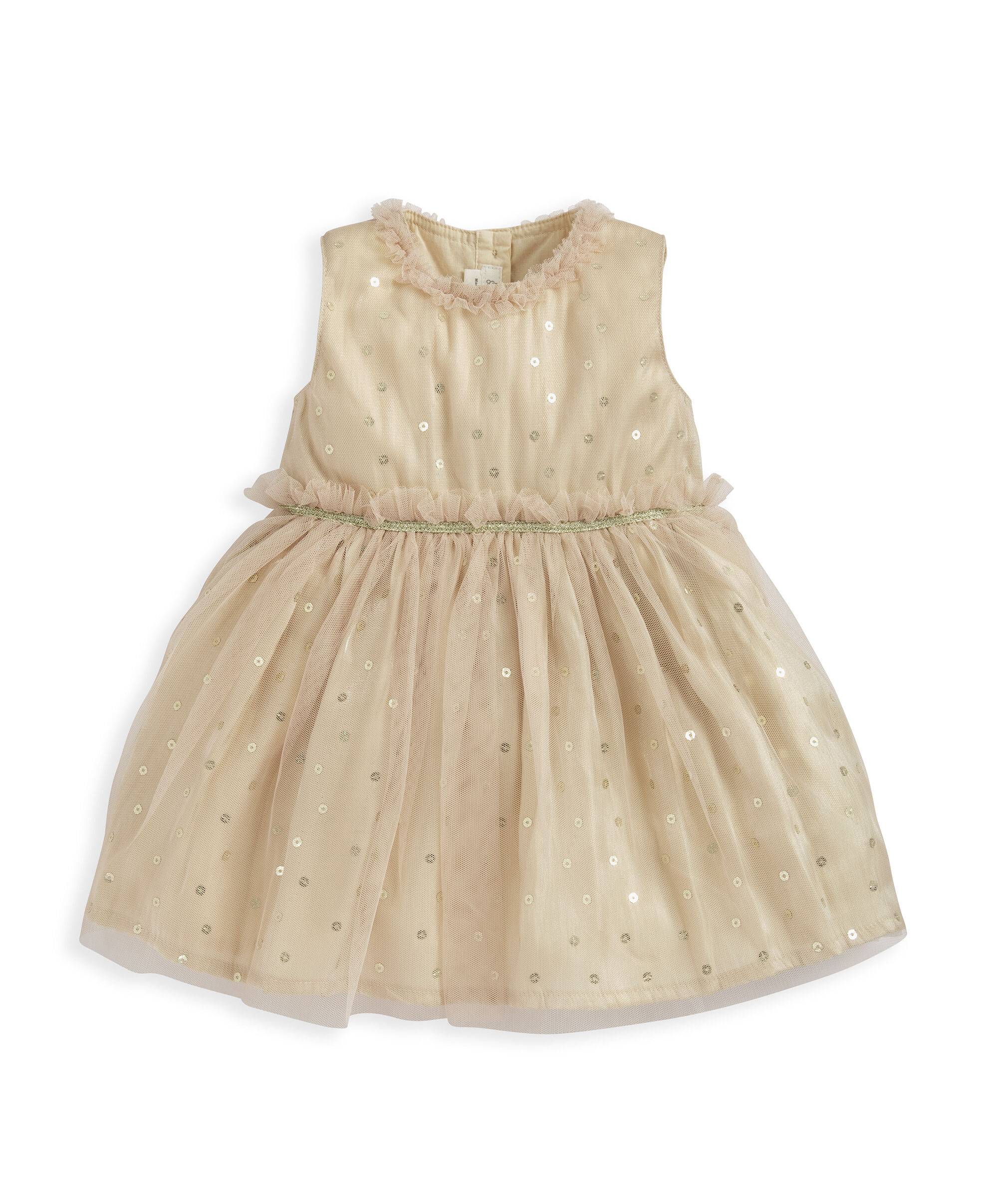 فستان ذهبي قماش شبكي image number 2