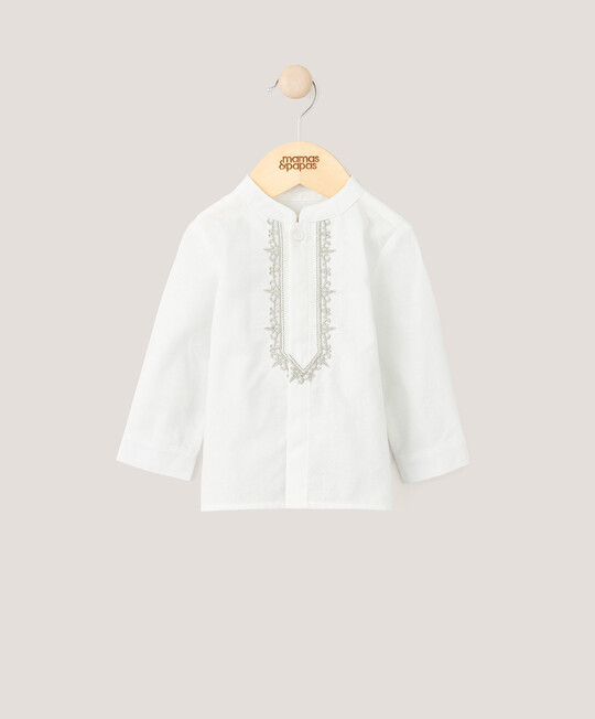 قميص مطرز للعيد - أبيض image number 1