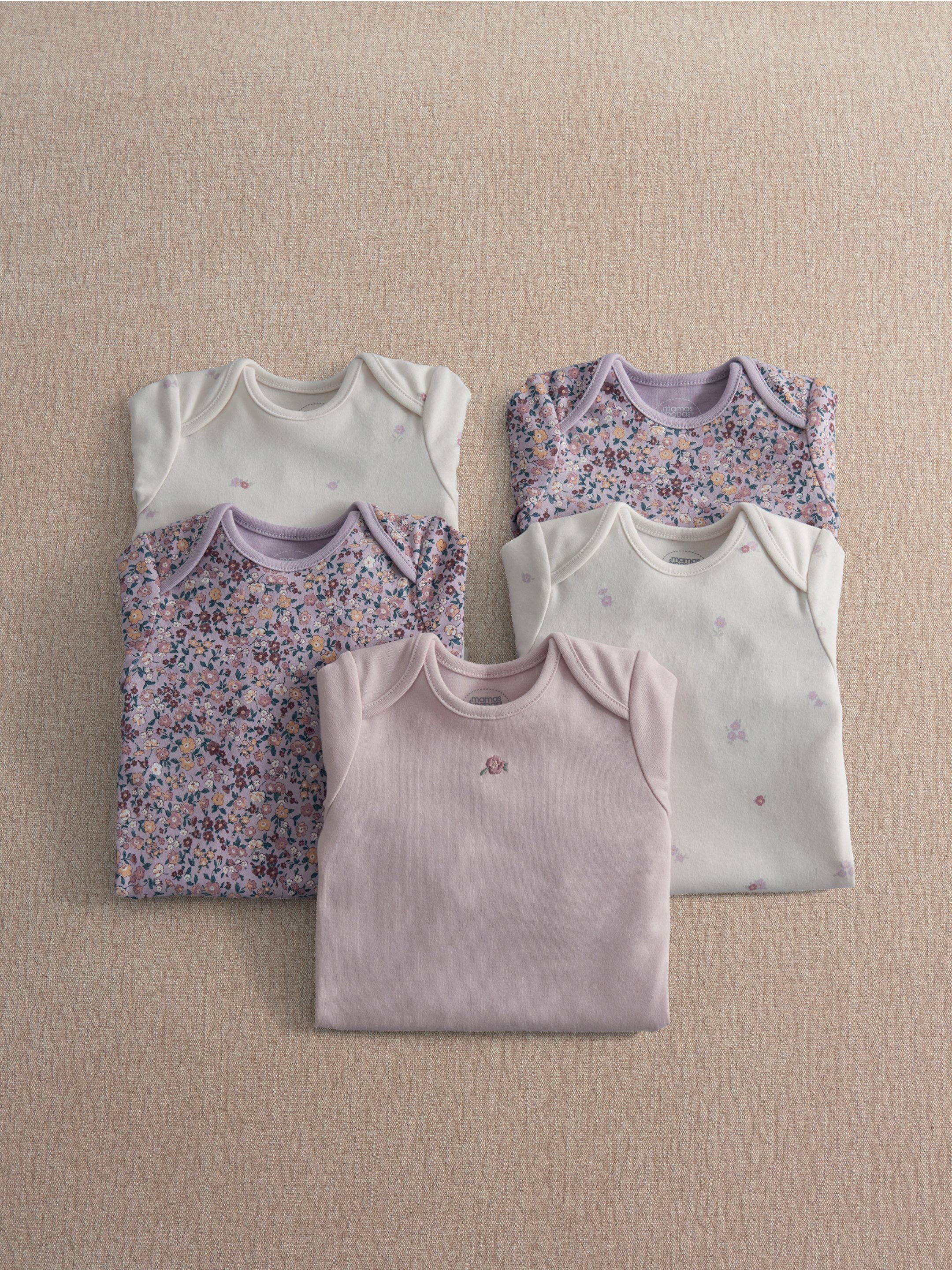 5pk Vintage Floral L/S Bodysuits
