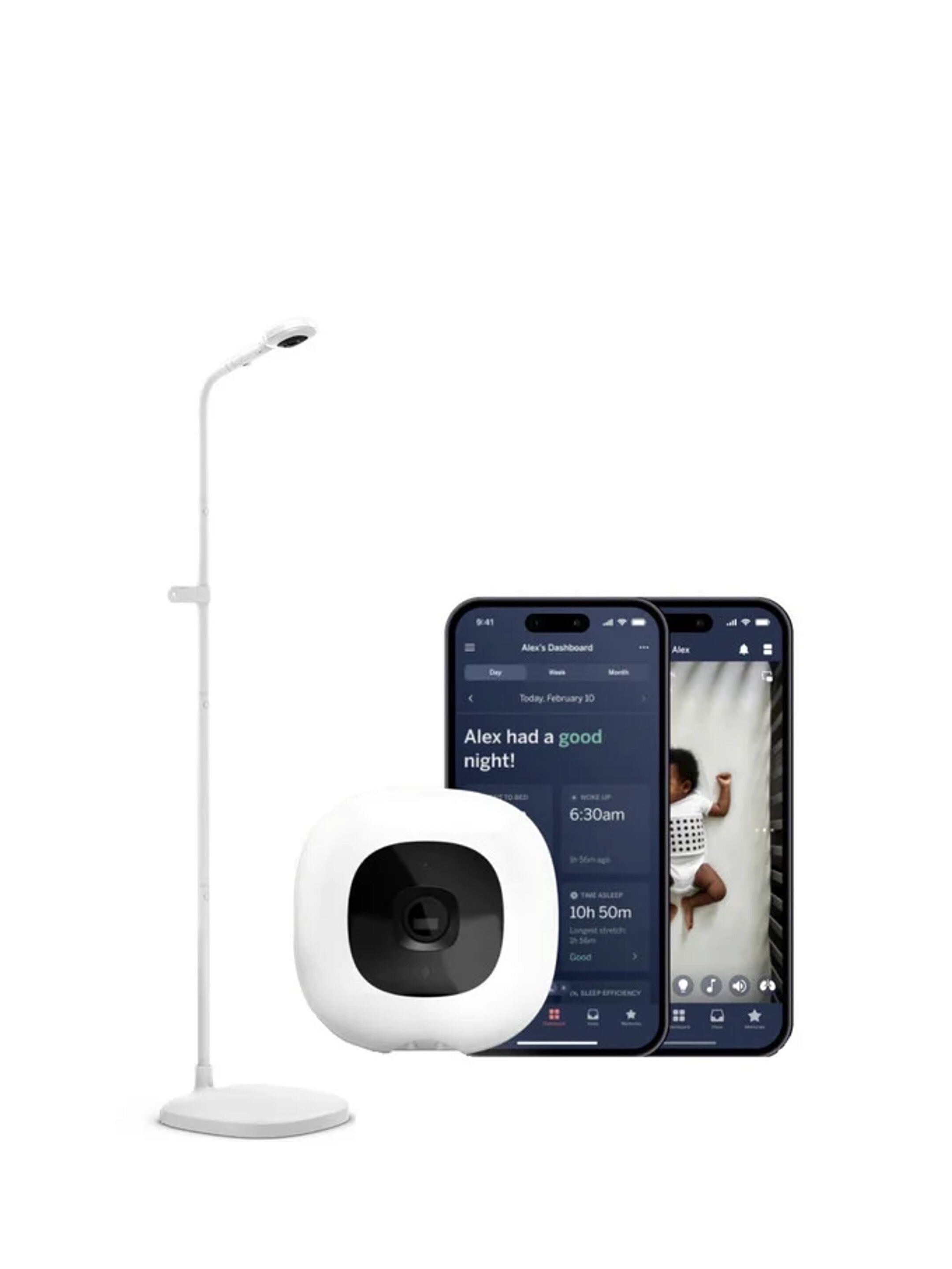 مجموعة مهد هارويل مع طاولة تغيير وخزانة ملابس وجهاز مراقبة الطفل نانيت - أبيض، 4 قطع image number 2