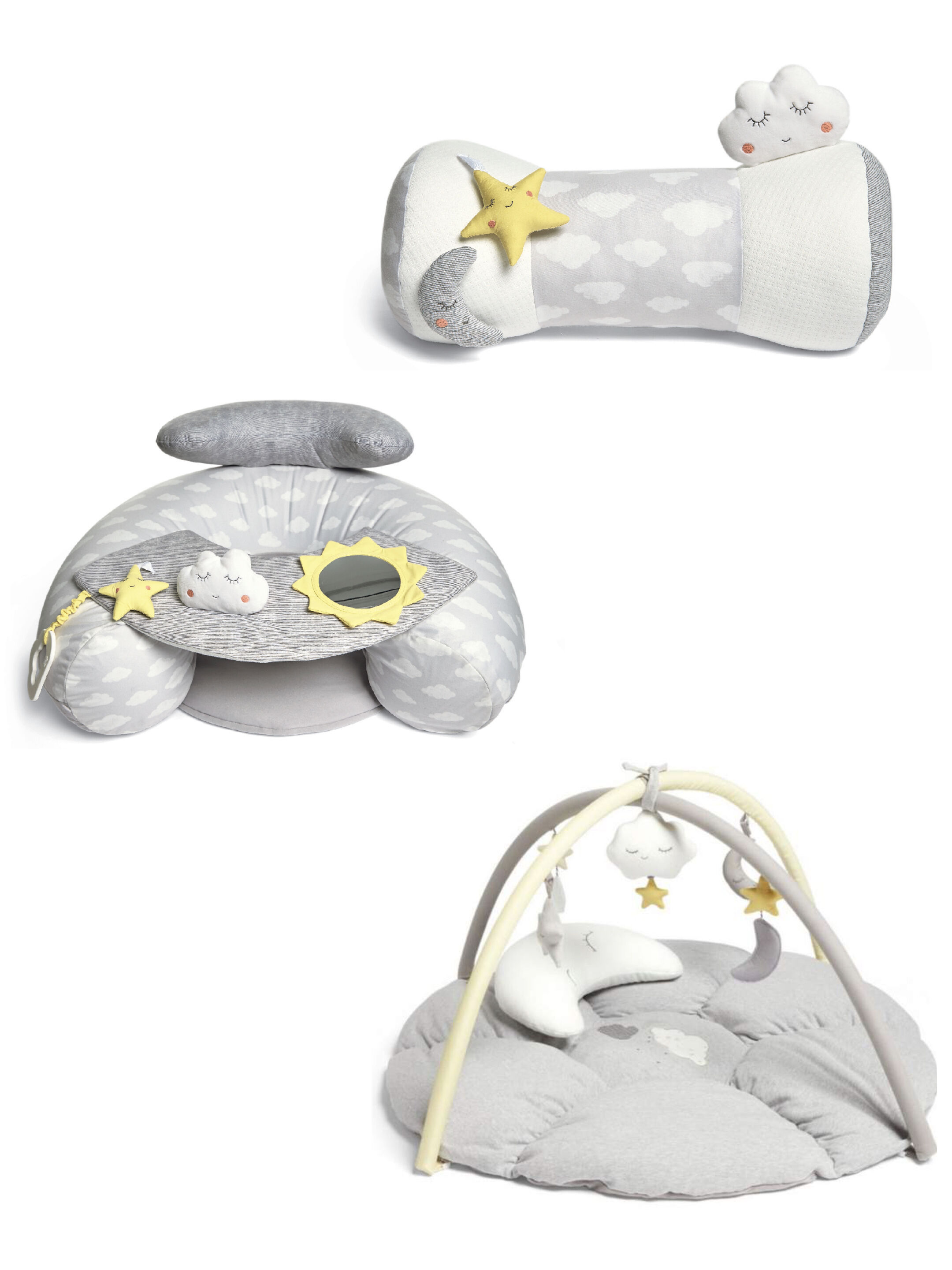 مجموعة مفرش لعب دريم أبون أكلاود بلون رمادي - 3 قطع