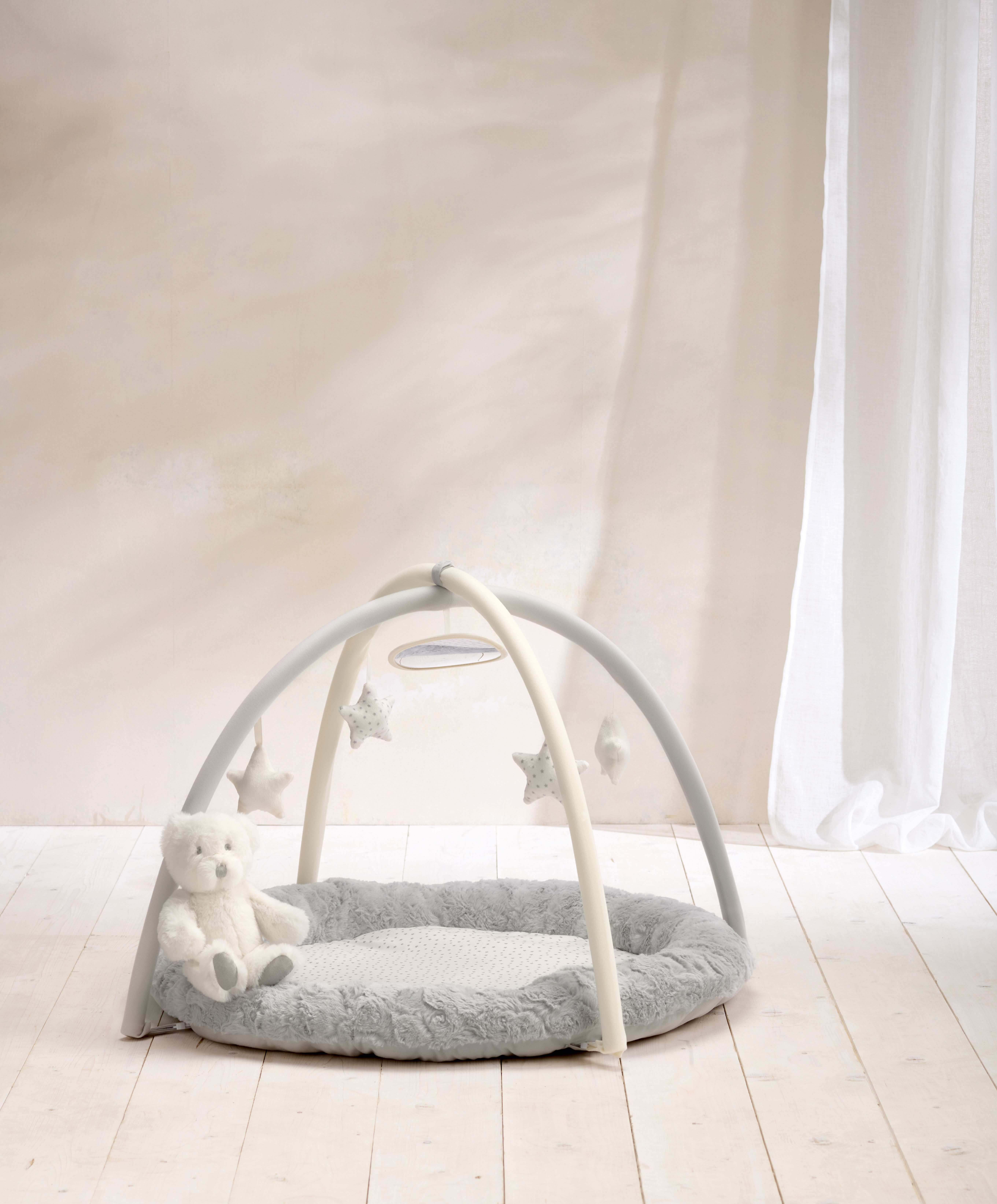 مفرش اللعب والرياضة ماي فيرست - رمادي/أبيض كريمي